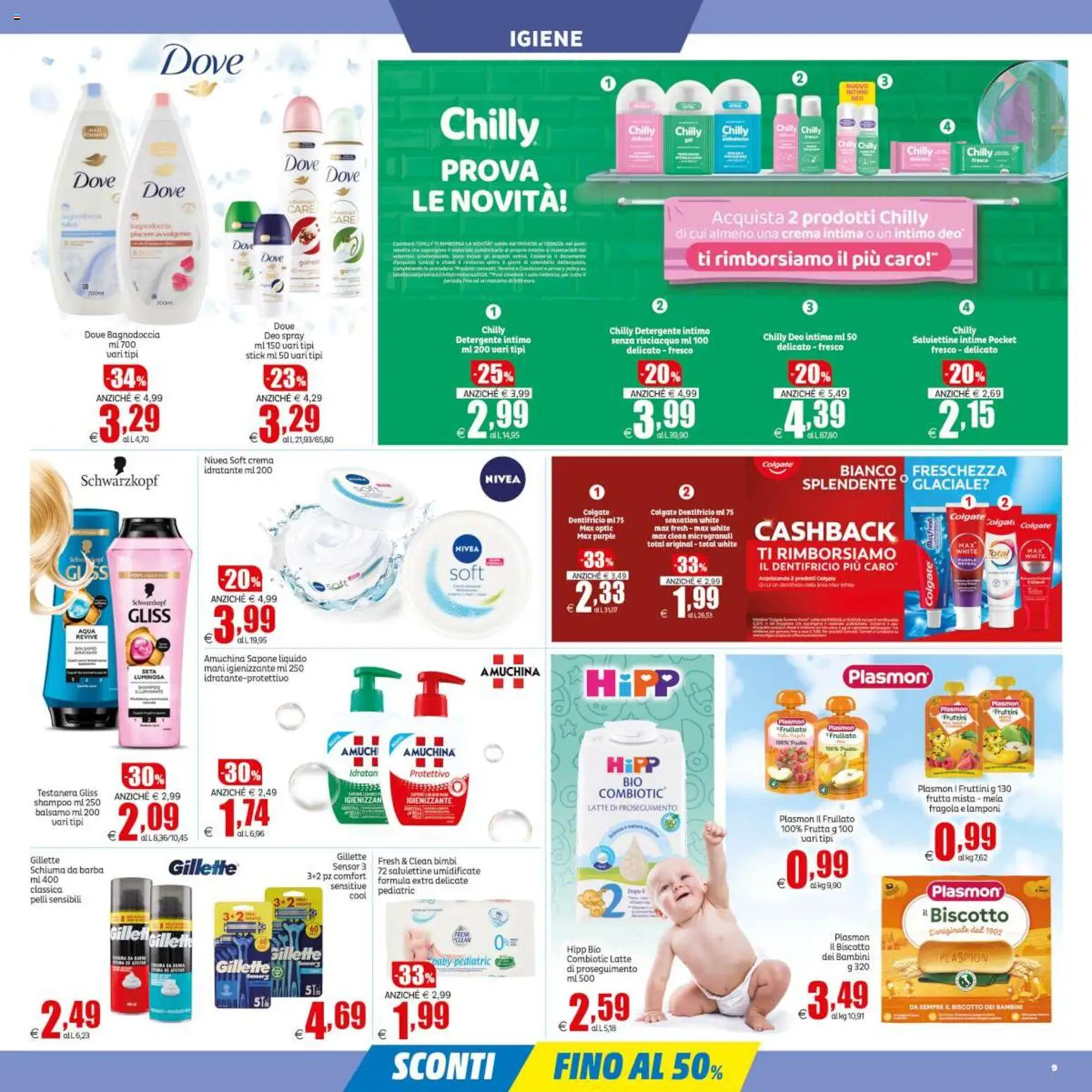 Volantino Elite Supermercati del 08.05.2026 | Pagina: 9 | Prodotti: Shampoo, Crema, Detergente intimo, Frutta