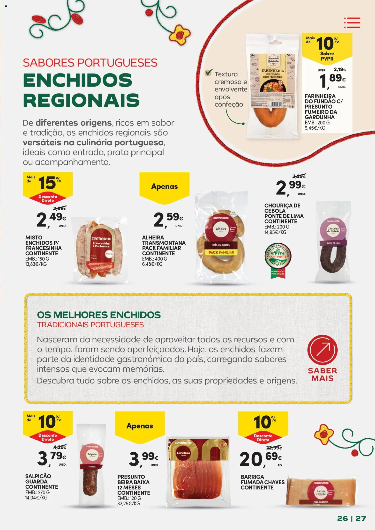 Continente - Frescura de Portugal Direto da origem │ válido de 05.05.2026 | Página: 27 | Produtos: Salpicão, Cebola, Presunto, Alheira