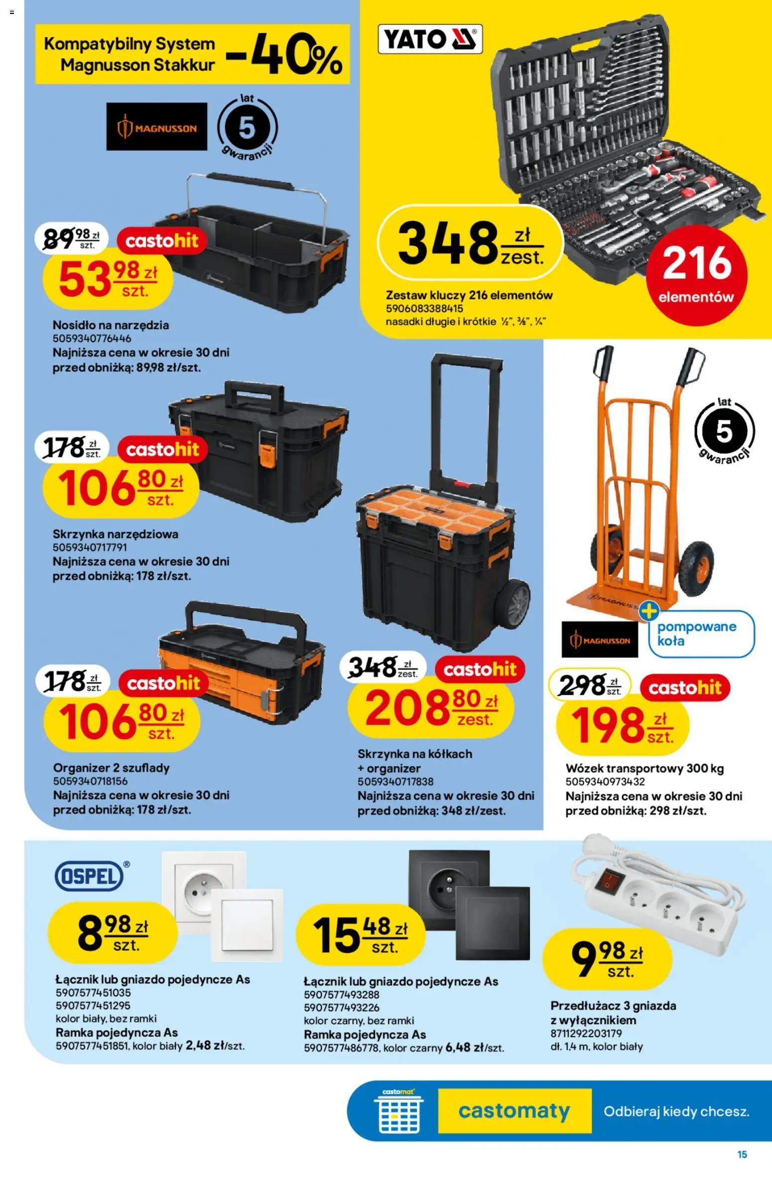 Castorama gazetka od 08.07.2026 | Strona: 15 | Produkty: Wózek transportowy, Przedłużacz, Ramka
