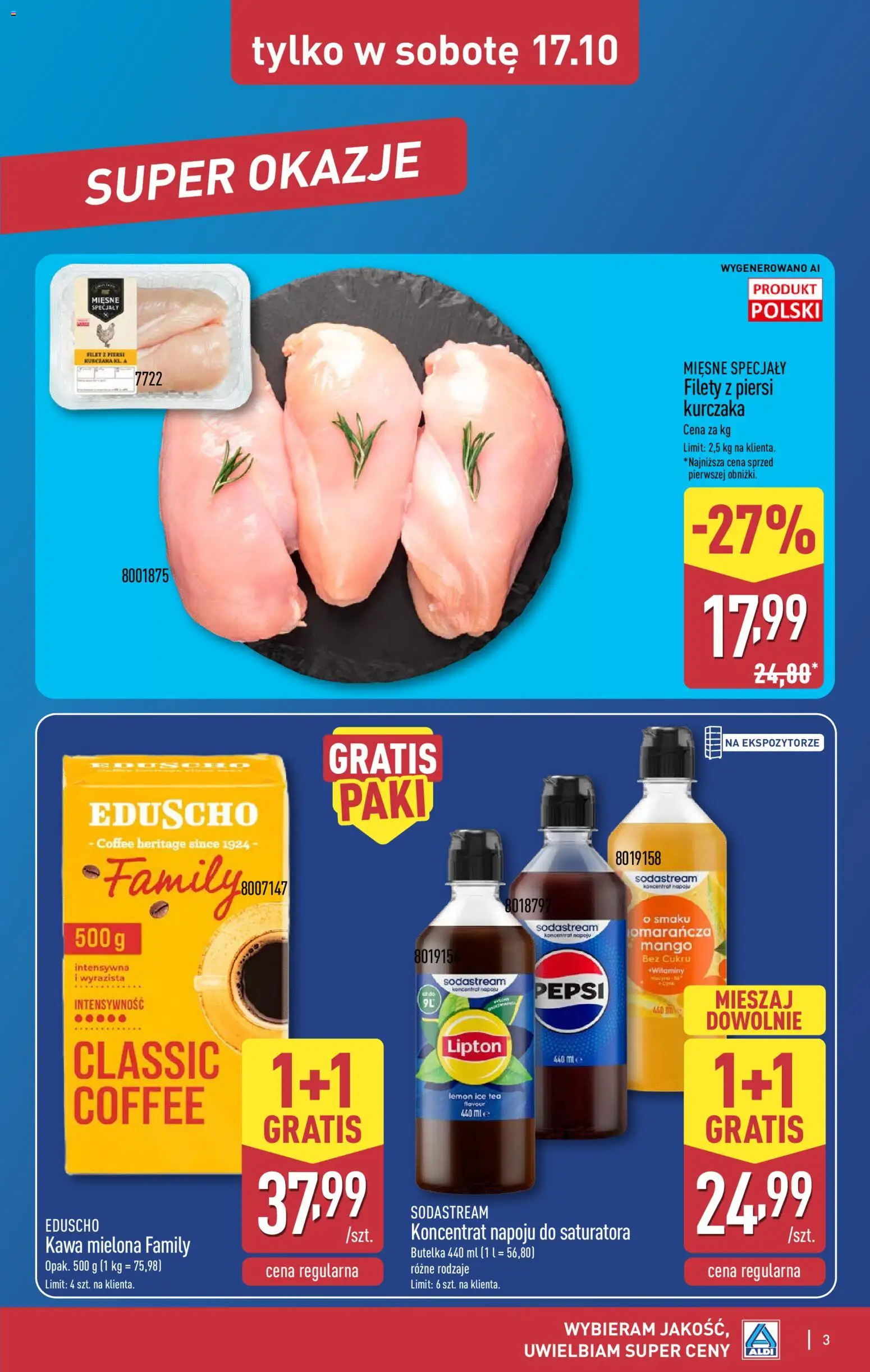 Aldi gazetka - Oferta weekendowa od 15.10.2026 | Strona: 3 | Produkty: Pepsi, Kawa, Sodastream, Kawa mielona