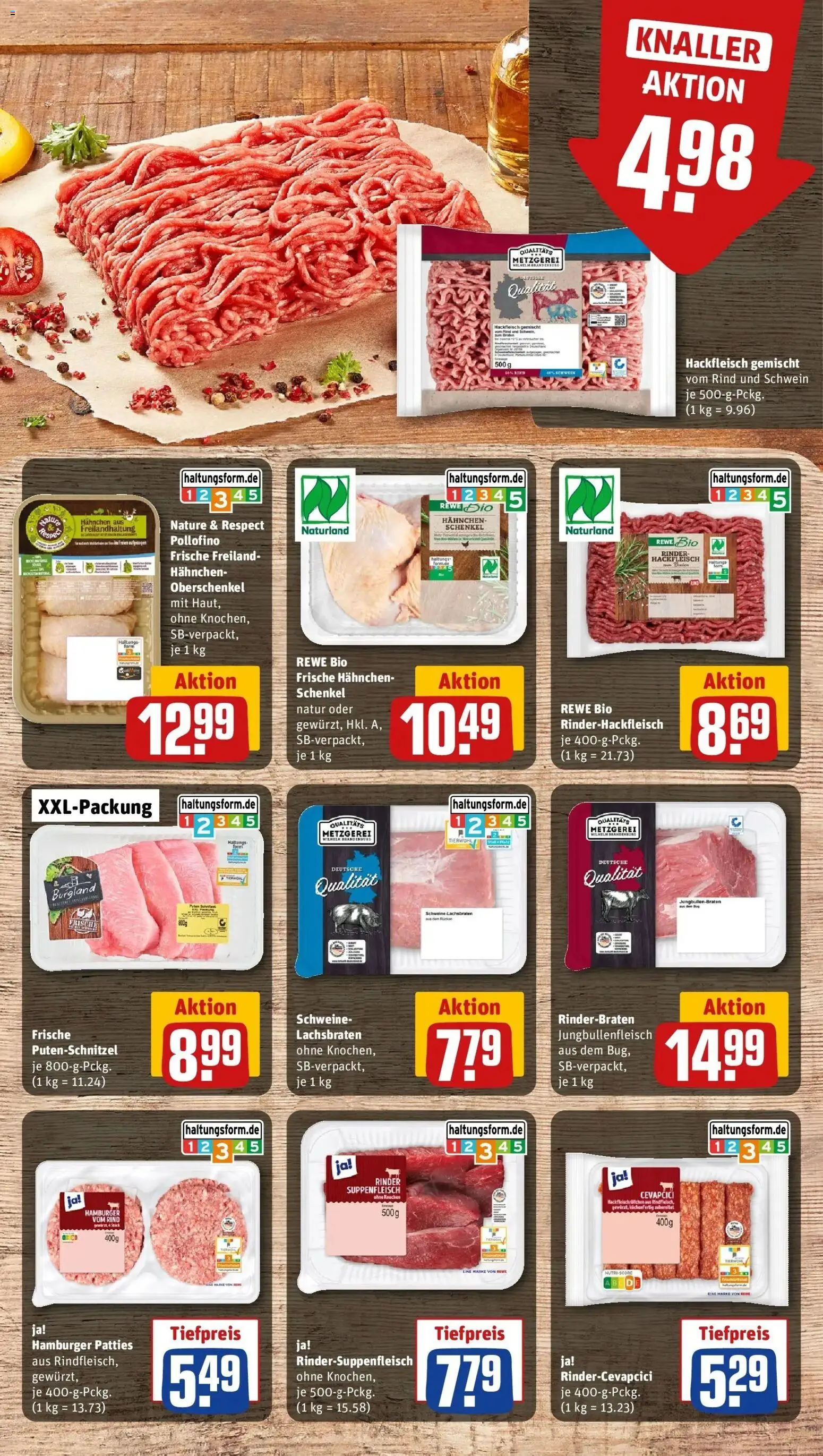 REWE Prospekt ab 19.10.2026 zum Blättern » Angebote | Seite: 11 | Produkte: Hahnchen, Putenschnitzel, Suppenfleisch, Hackfleisch