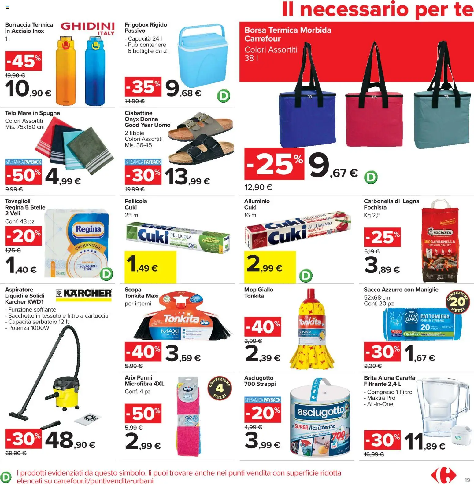 Volantino Carrefour del 16.06.2026 | Pagina: 19 | Prodotti: Tè, Borsa, Pellicola, Alluminio
