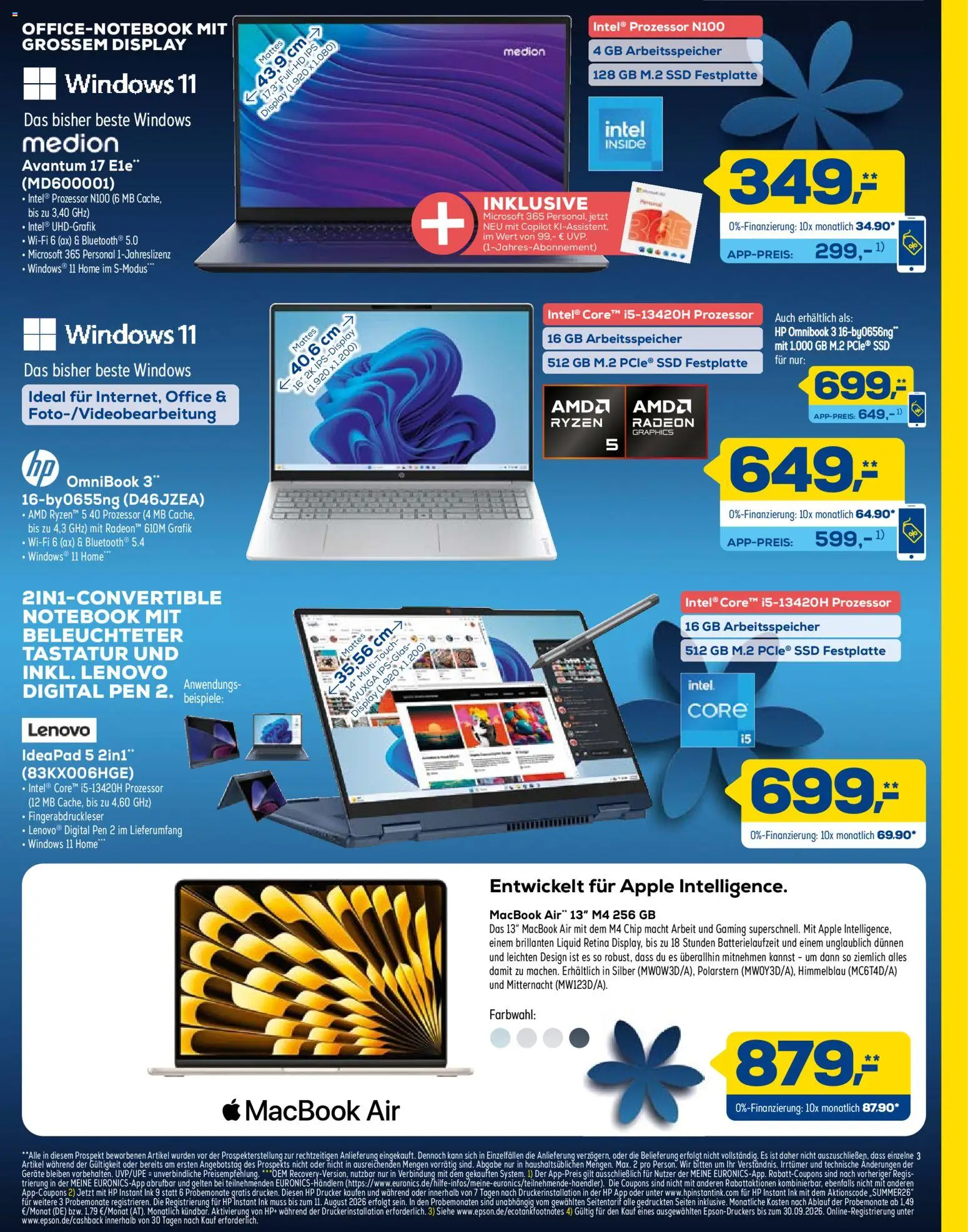 Euronics Das Technik-Upgrade im Frühjahr – gültig ab 09.05.2026 | Seite: 3 | Produkte: Lenovo, HP, Apple, Notebook