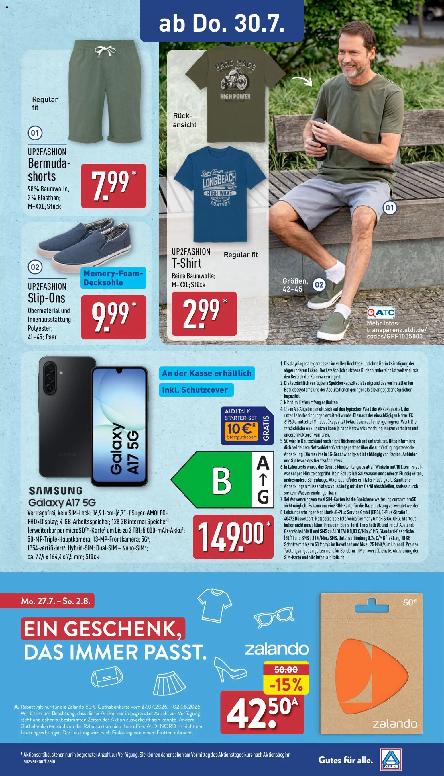 Aldi Prospekt – gültig ab 27.07.2026 | Seite: 25 | Produkte: Kamera, Bermuda, Samsung, Wasser