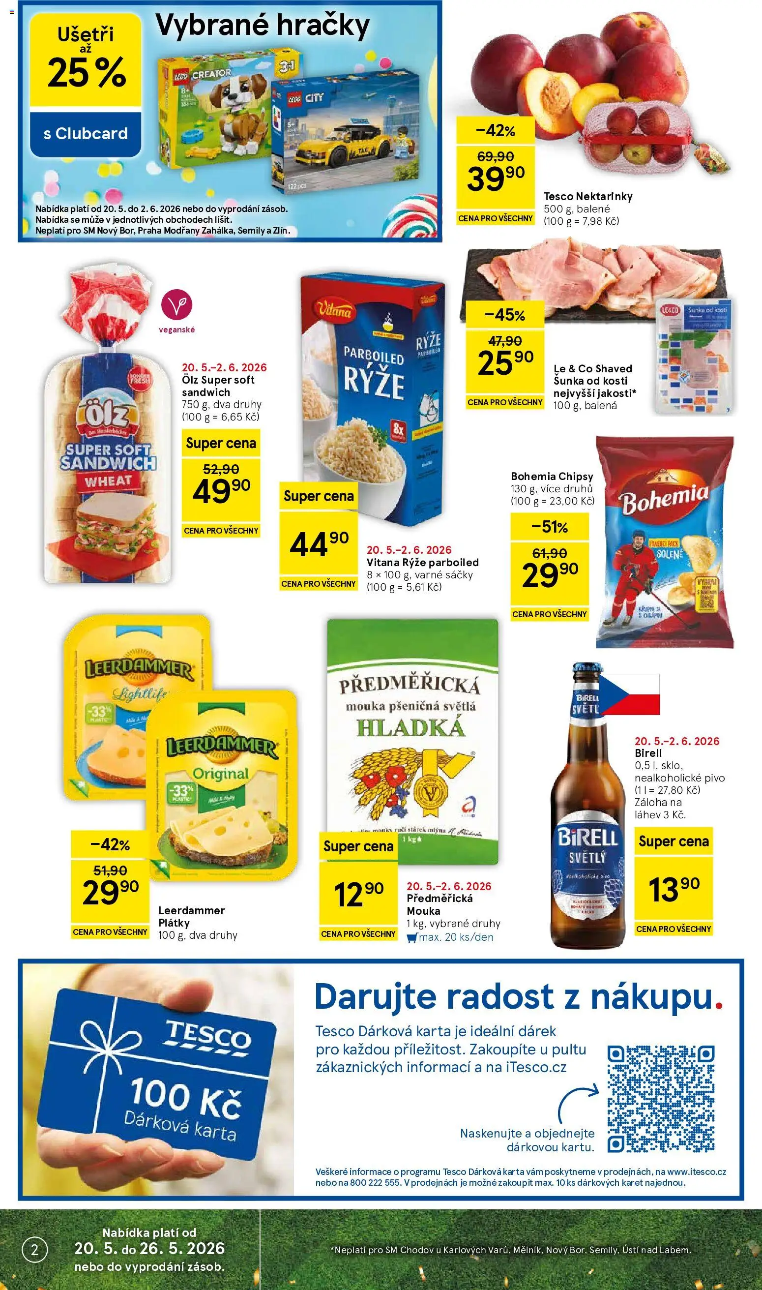 Tesco leták - Supermarket od 20.05.2026 | Strana: 2 | Produkty: Pivo, Rýže, Leerdammer, Mouka