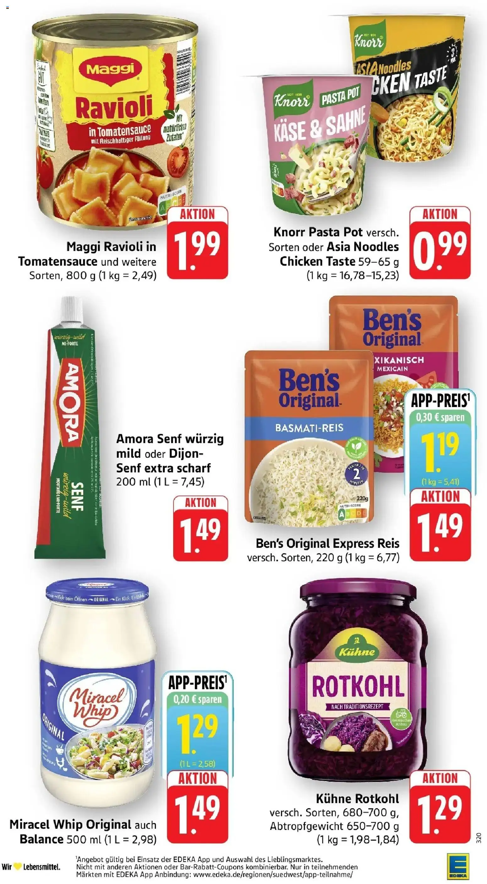 Edeka Prospekt Friedrichsthal (ab 12.10.2026) » Angebote Online | Seite: 29 | Produkte: Basmatireis, Käse, Miracel whip, Pasta