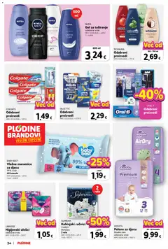Plodine Katalog - Pregled kataloga iz trgovine Plodine, vrijedi od 10.06.2026 | Stranica: 34 | Proizvodi: Higijenski ulošci, Vlažne maramice, Gel za tuširanje, Voda