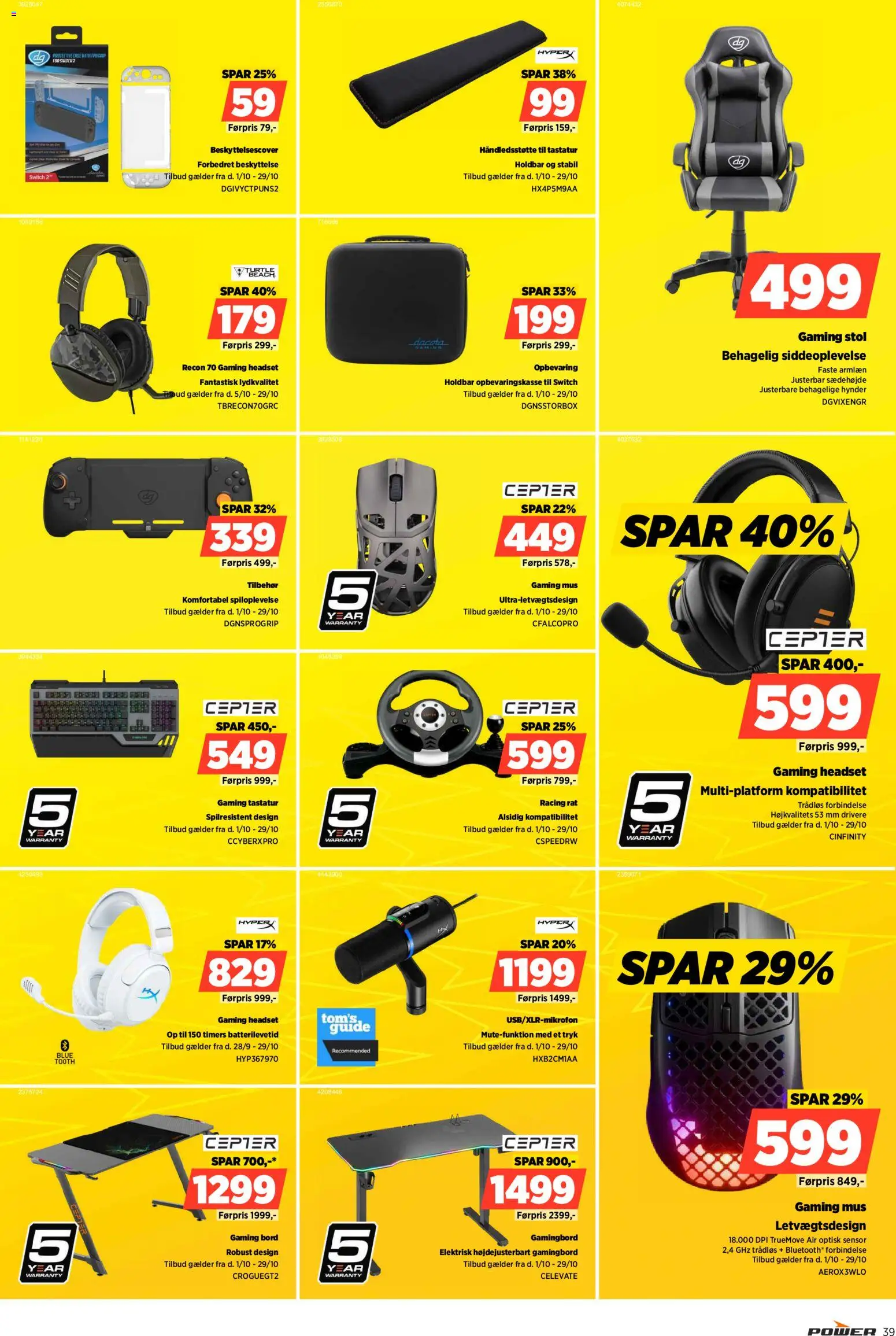 Power tilbudsavis – gyldig fra 23/10/2026 | Side: 39 | Produkter: Mus, Tastatur, Gaming mus, Gamingbord