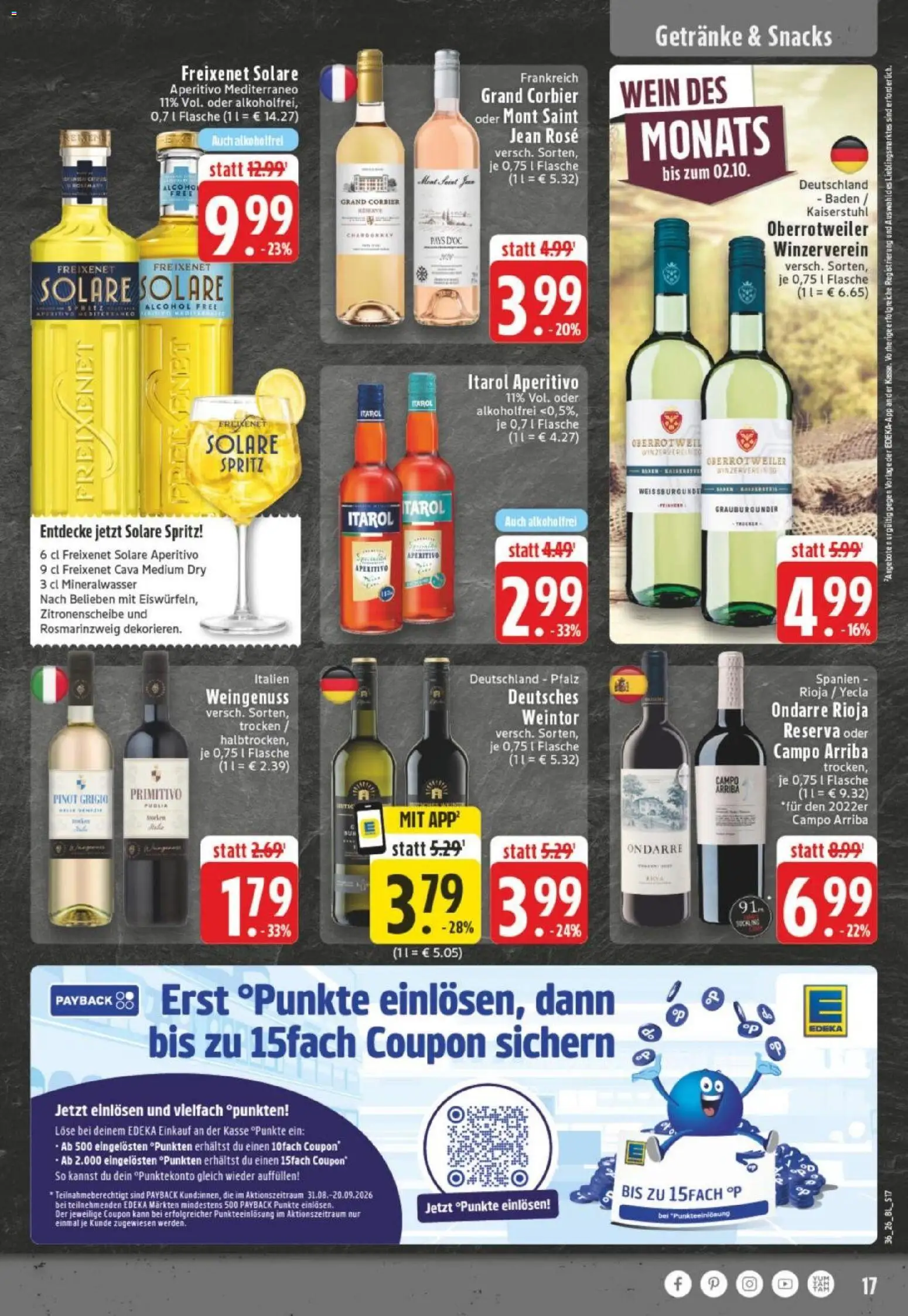Edeka Prospekt Dortmund – gültig ab 31.08.2026 | Seite: 17 | Produkte: Freixenet, Mineralwasser, Wein