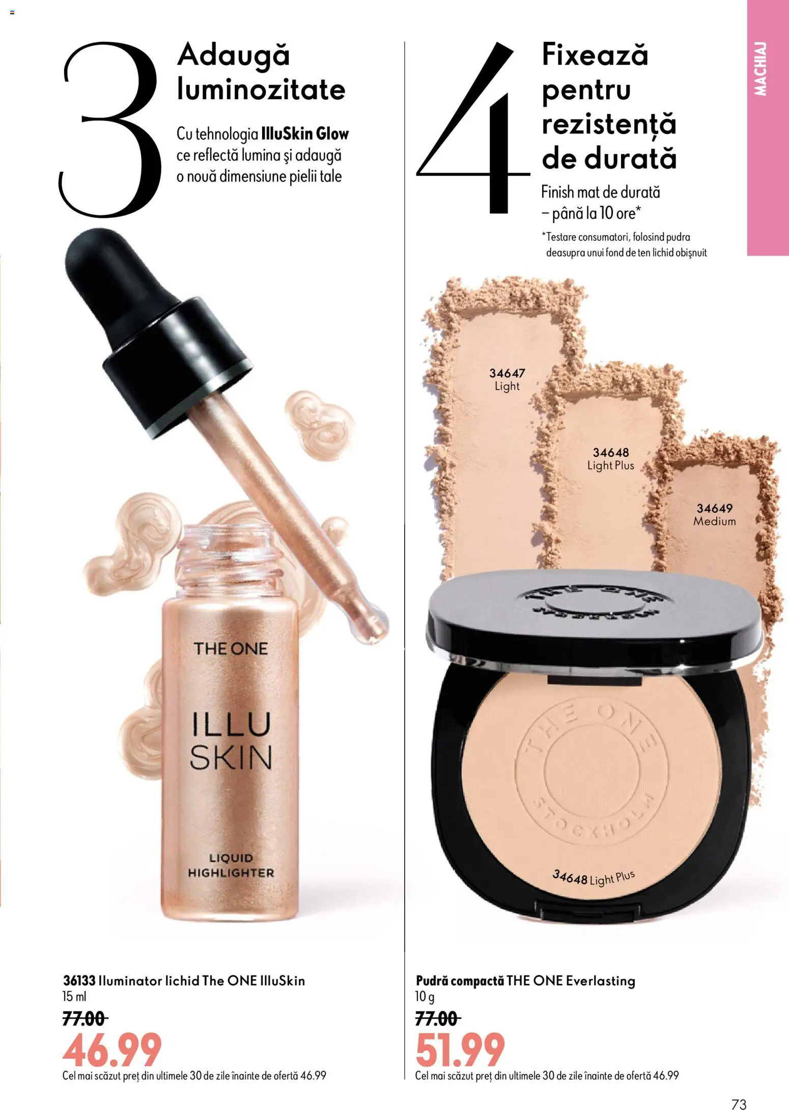 Noul catalog Oriflame – valabil de la 19.08.2026 | Pagină: 73 | Produse: Lumină, Machiaj, Pudră, Plus