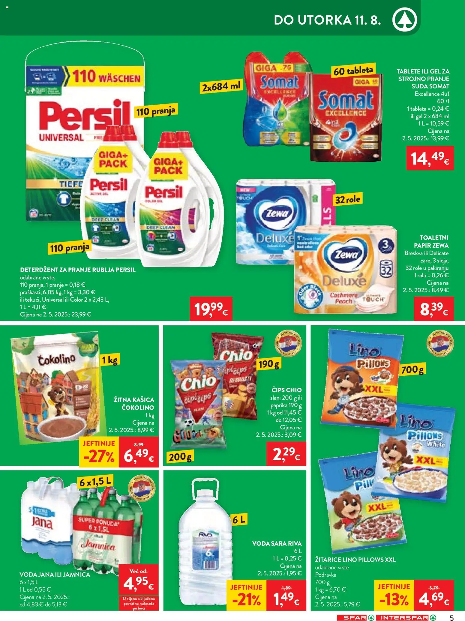 Interspar katalog | vrijedi od 04.08.2026 | Stranica: 5 | Proizvodi: Deterdžent, Jamnica, Voda, Somat