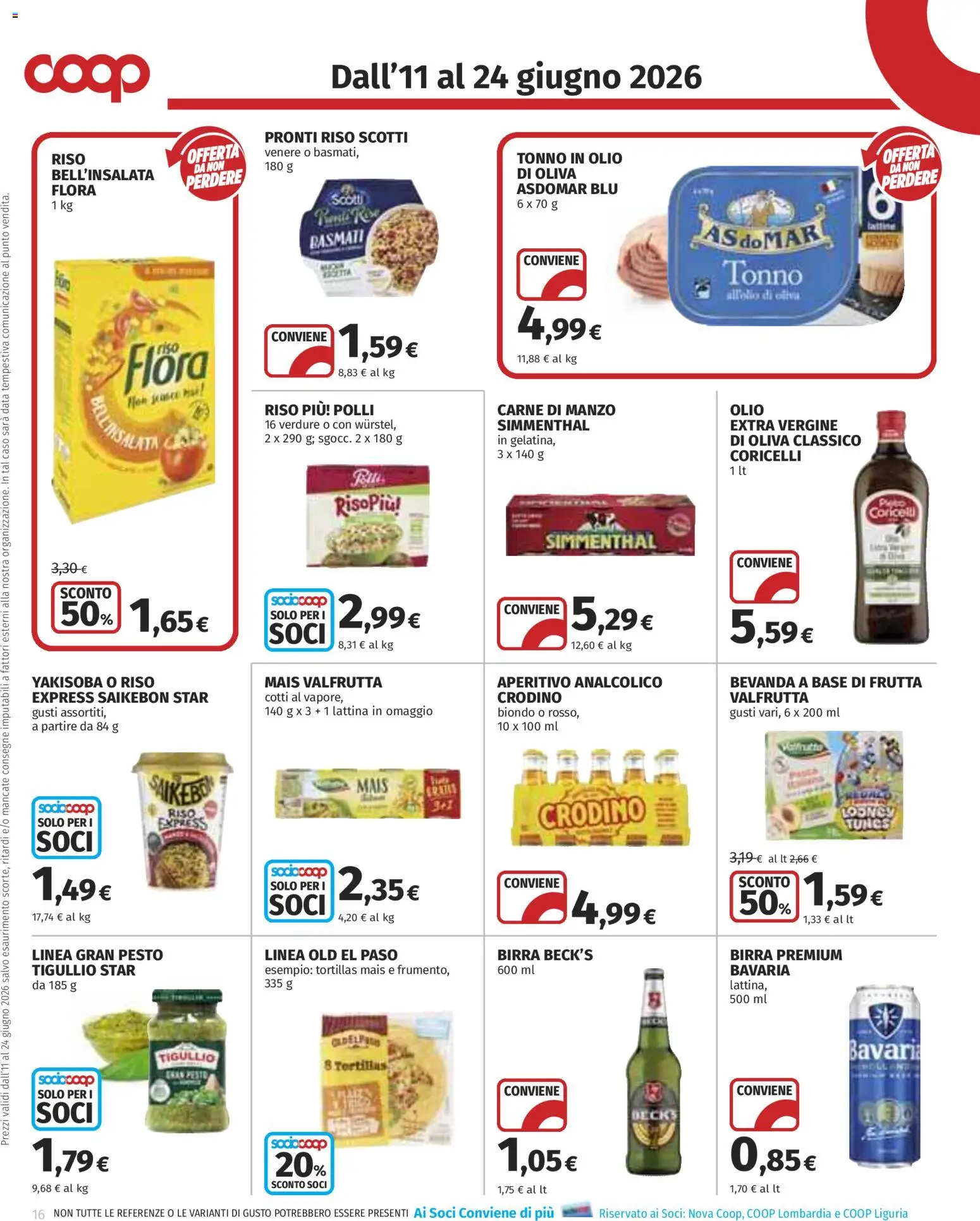Volantino COOP del 11.06.2026 | Pagina: 16 | Prodotti: Manzo, Frutta, Tortillas, Aperitivo