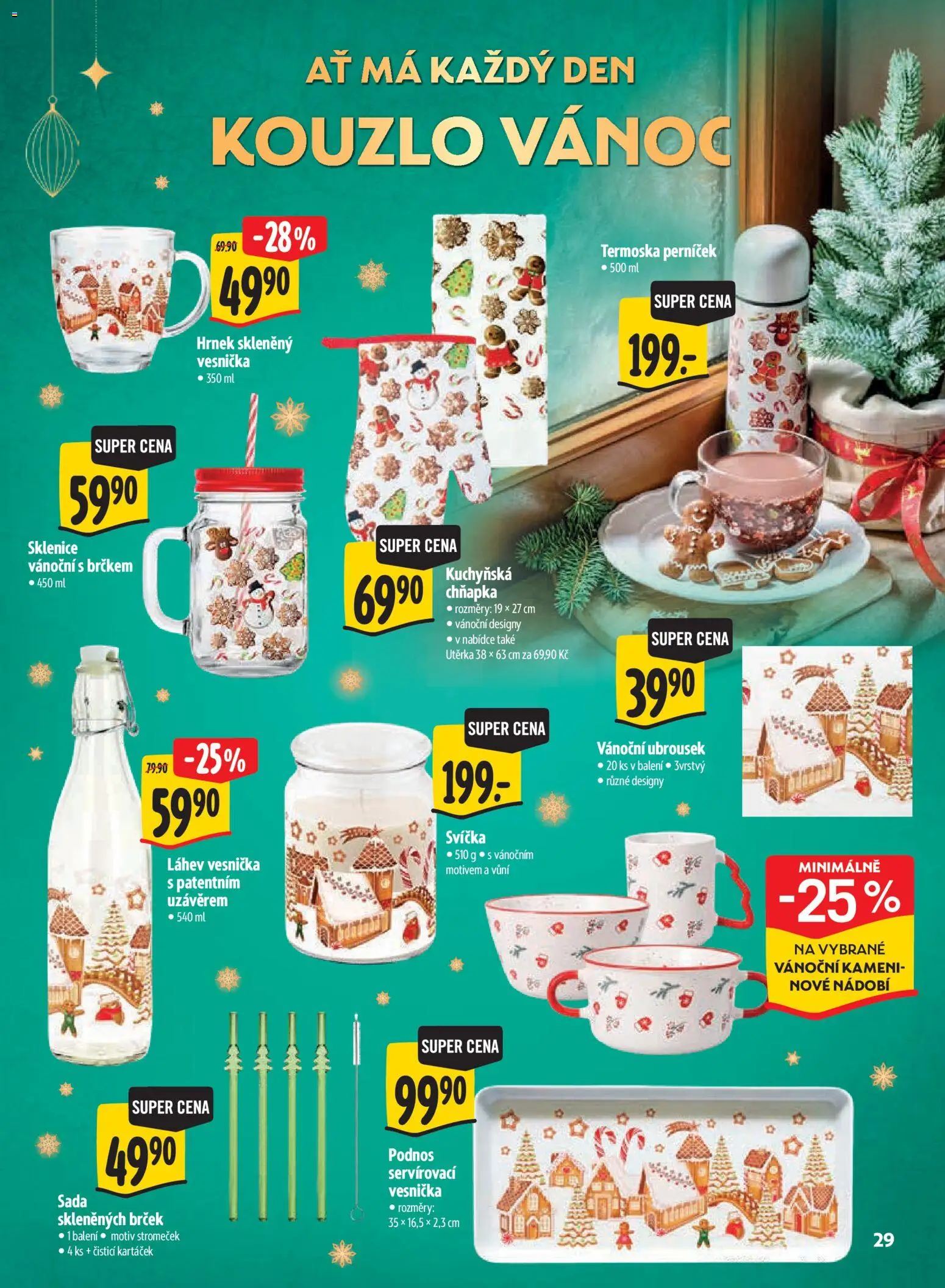 Albert leták - Hypermarket Kouzlo Vánoc od 29.10.2026 | Strana: 29 | Produkty: Podnos, Nádobí, Chňapka, Utěrka