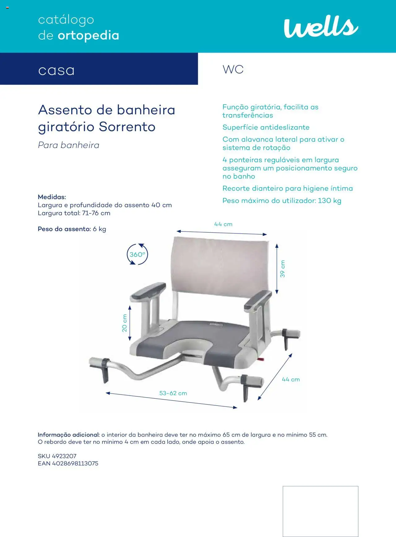 Well’s Catálogo de Ortopedia │ válido de 12/02/2024 | Página: 126 | Produtos: Banho
