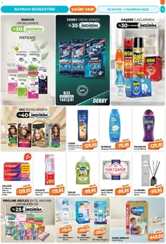 22.05.2026 tarihinden itibaren geçerli olan Çağrı Market kataloğu önizlemesi | Sayfa: 15 | Ürünler: Duş, Şampuan, Duş jeli, Diş macunu
