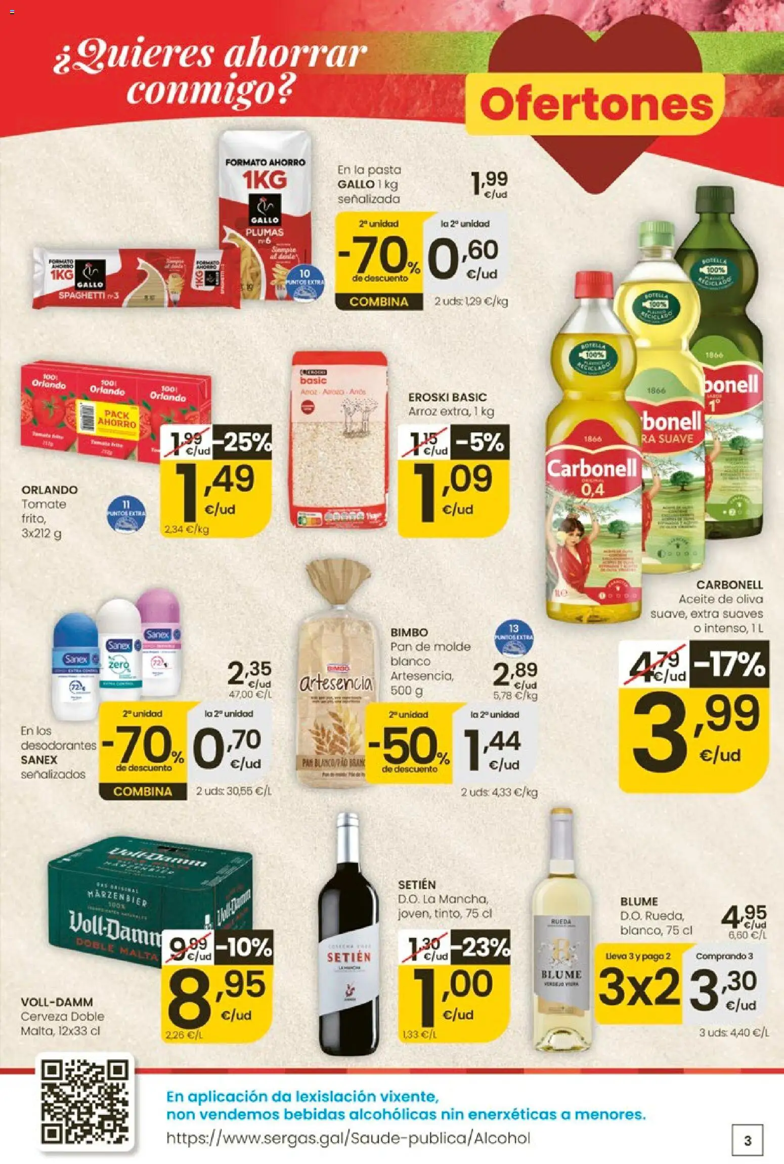 Eroski Ofertóns de verán │ válido desde el 11.06.2026 | Página: 3 | Productos: Aceite, Pan, Aceite de oliva, Pan de molde