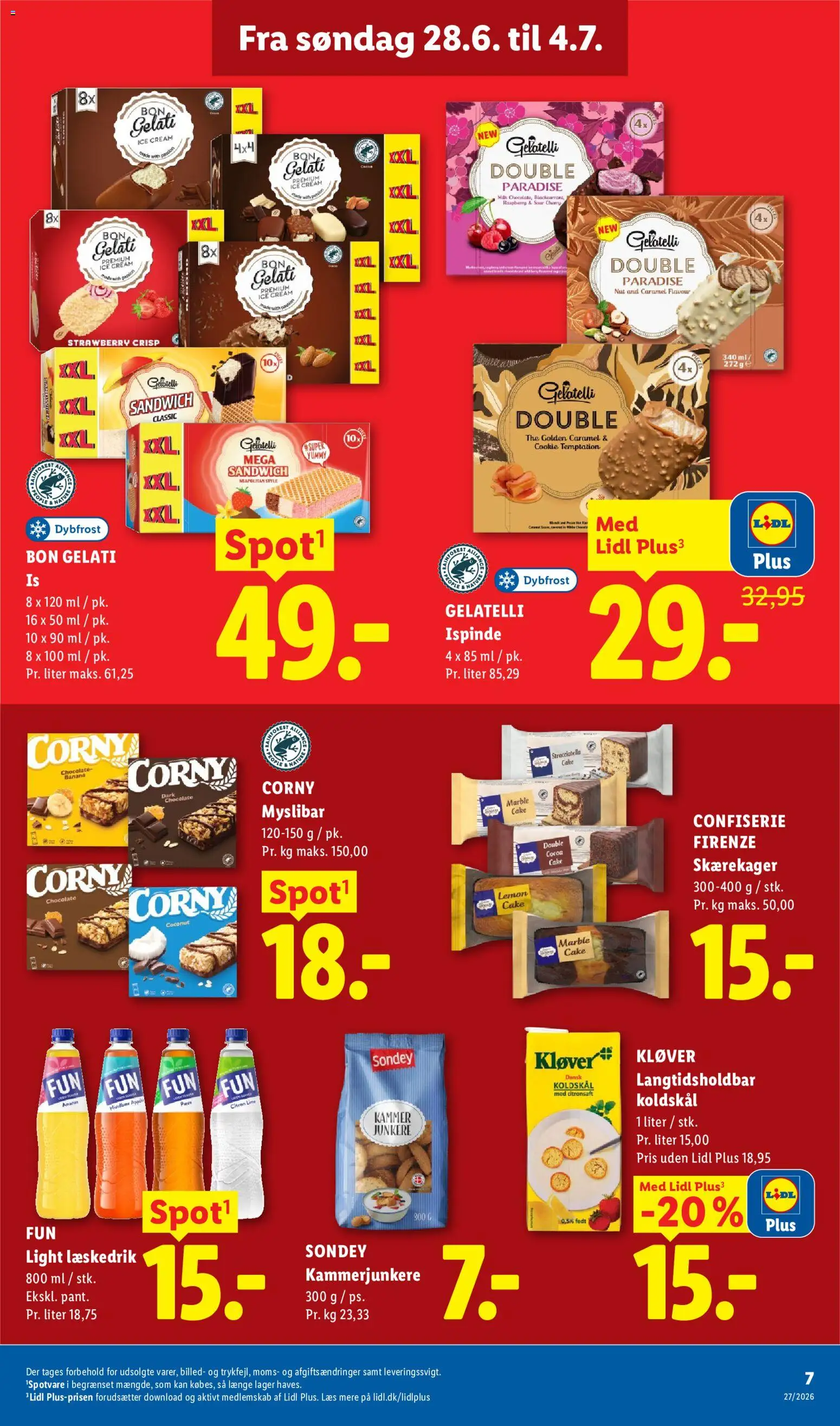 Lidl tilbudsavis – gyldig fra 28/06/2026 | Side: 7 | Produkter: Koldskål, Cookies, Cherry, Søm