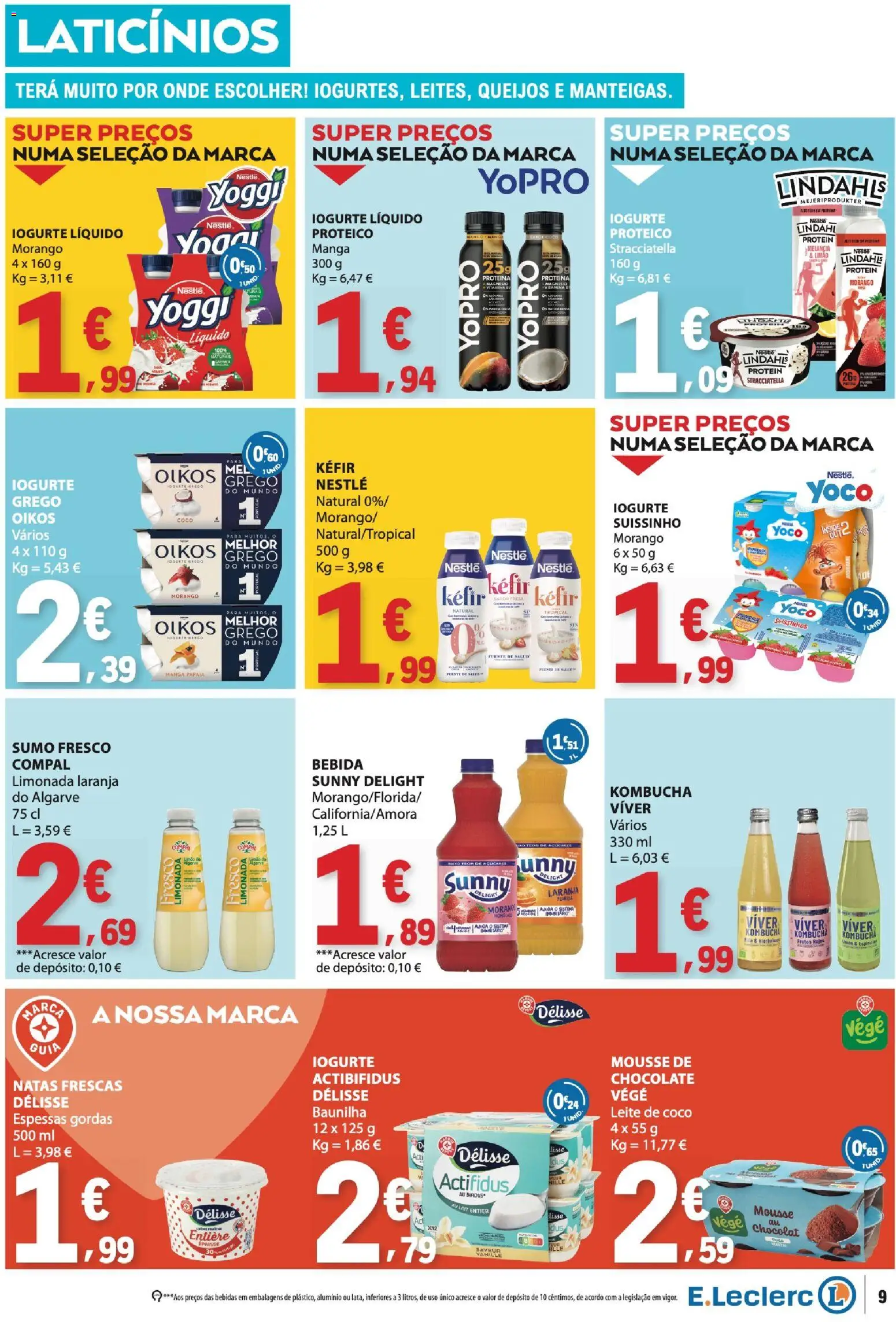 E.Leclerc folheto │ válido de 24/09/2026 | Página: 9 | Produtos: Manga, Kombucha, Chocolate, Coco