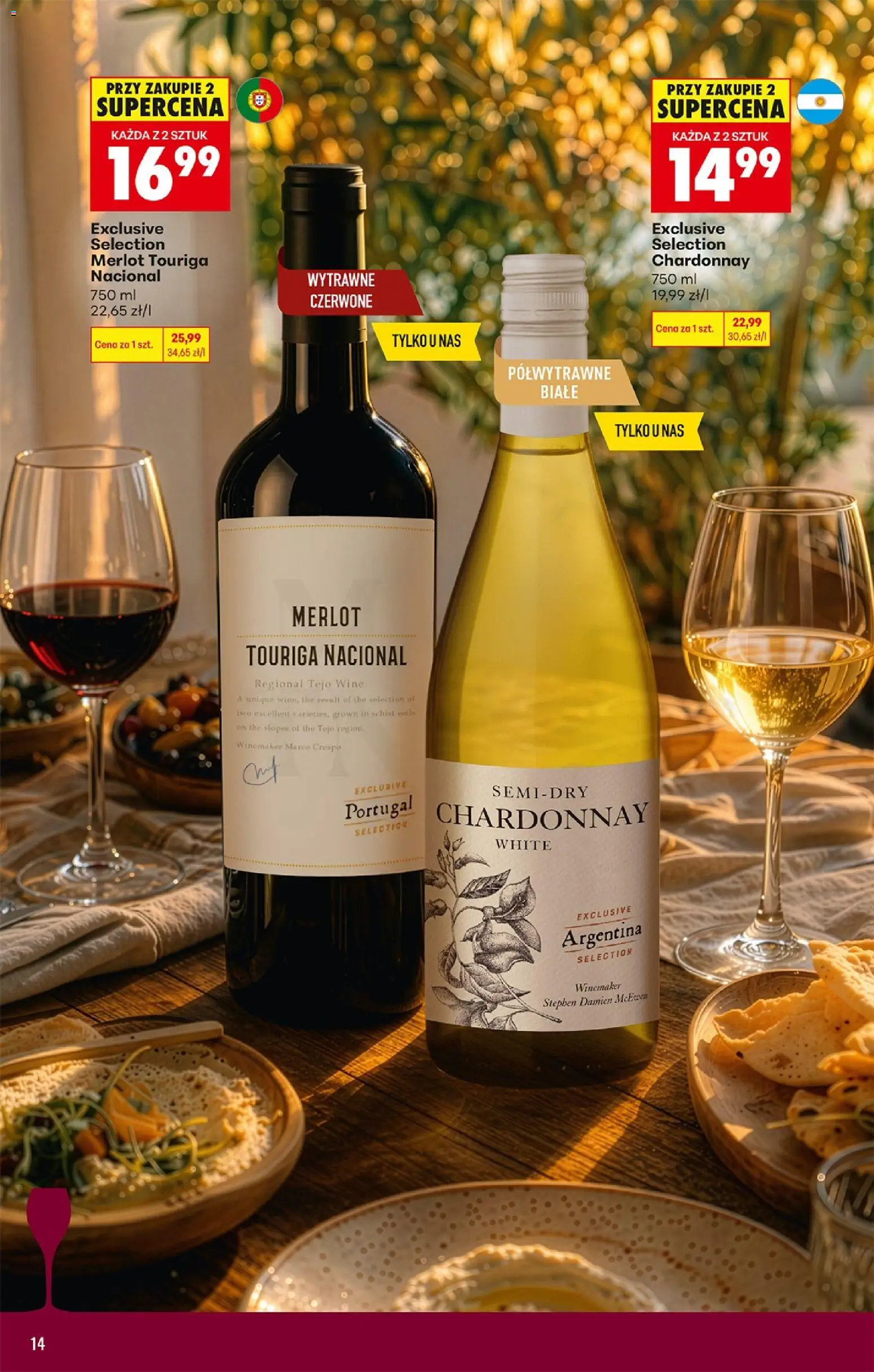 Biedronka gazetka - Czas na toast od 04.05.2026 | Strona: 14 | Produkty: Chardonnay, Merlot