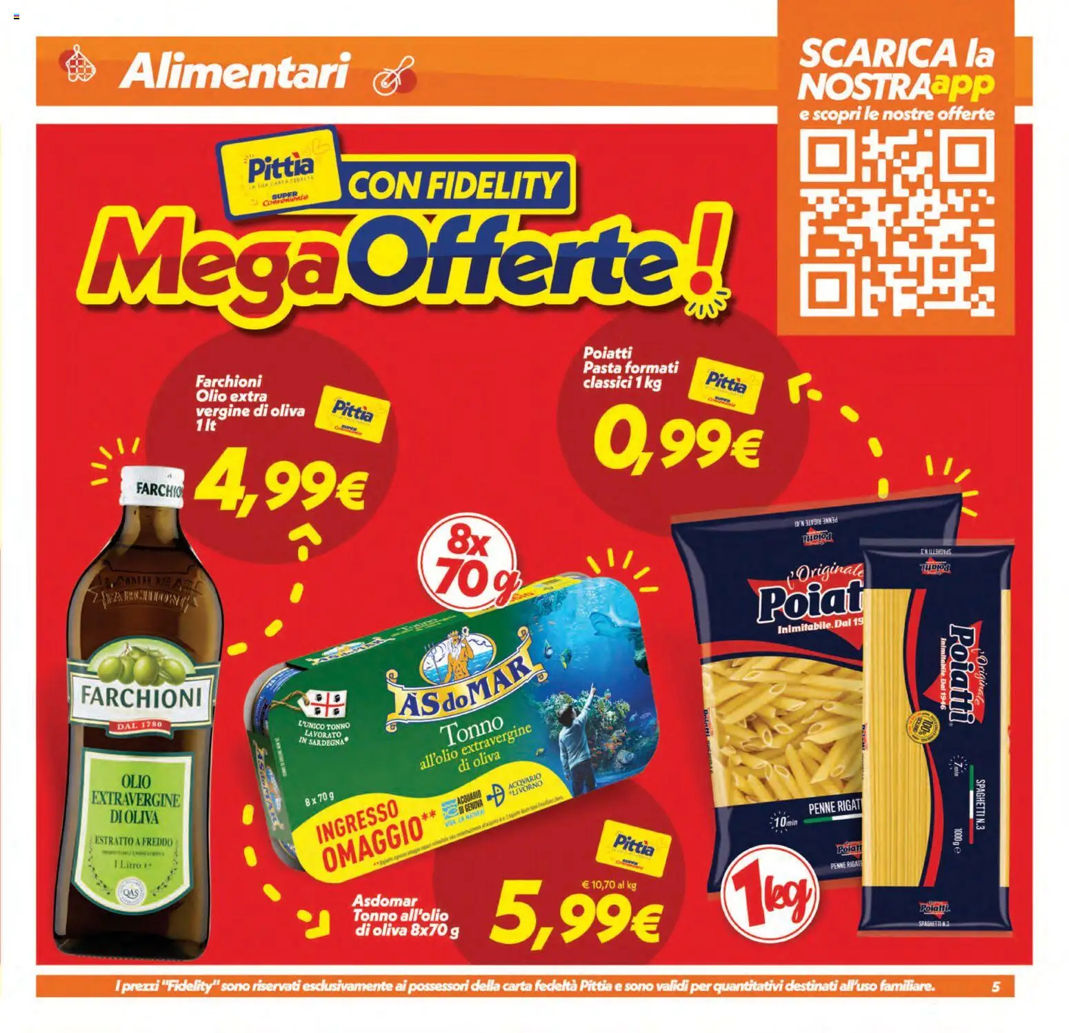 Volantino SuperConveniente del 01/09/2026 | Pagina: 5 | Prodotti: Pasta, Olio extra vergine, Penne, Spaghetti