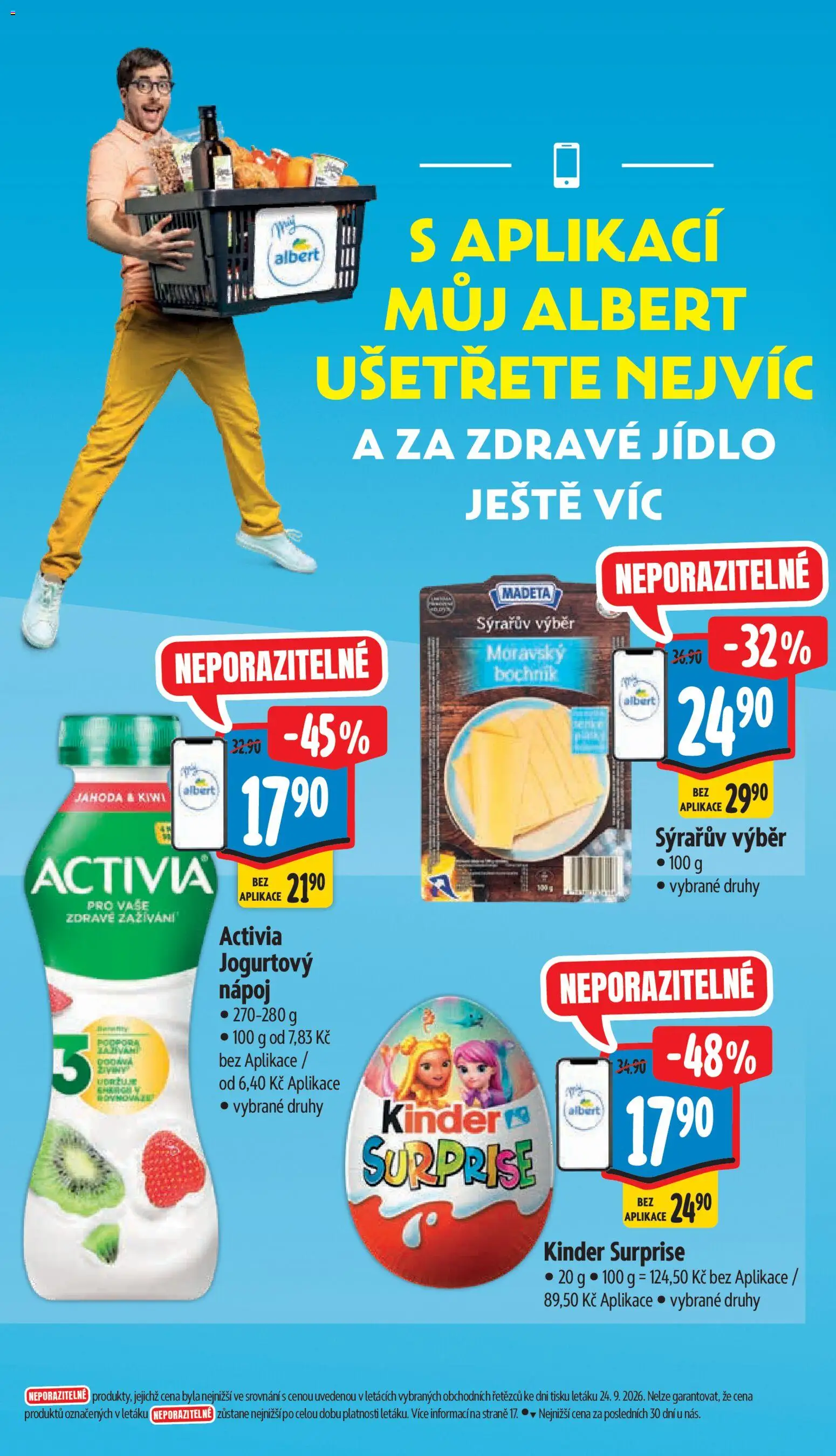 Albert leták - Supermarket Frenštát pod Radhoštěm od 30.09.2026 | Strana: 8 | Produkty: Kiwi, Jogurtový nápoj, Kinder