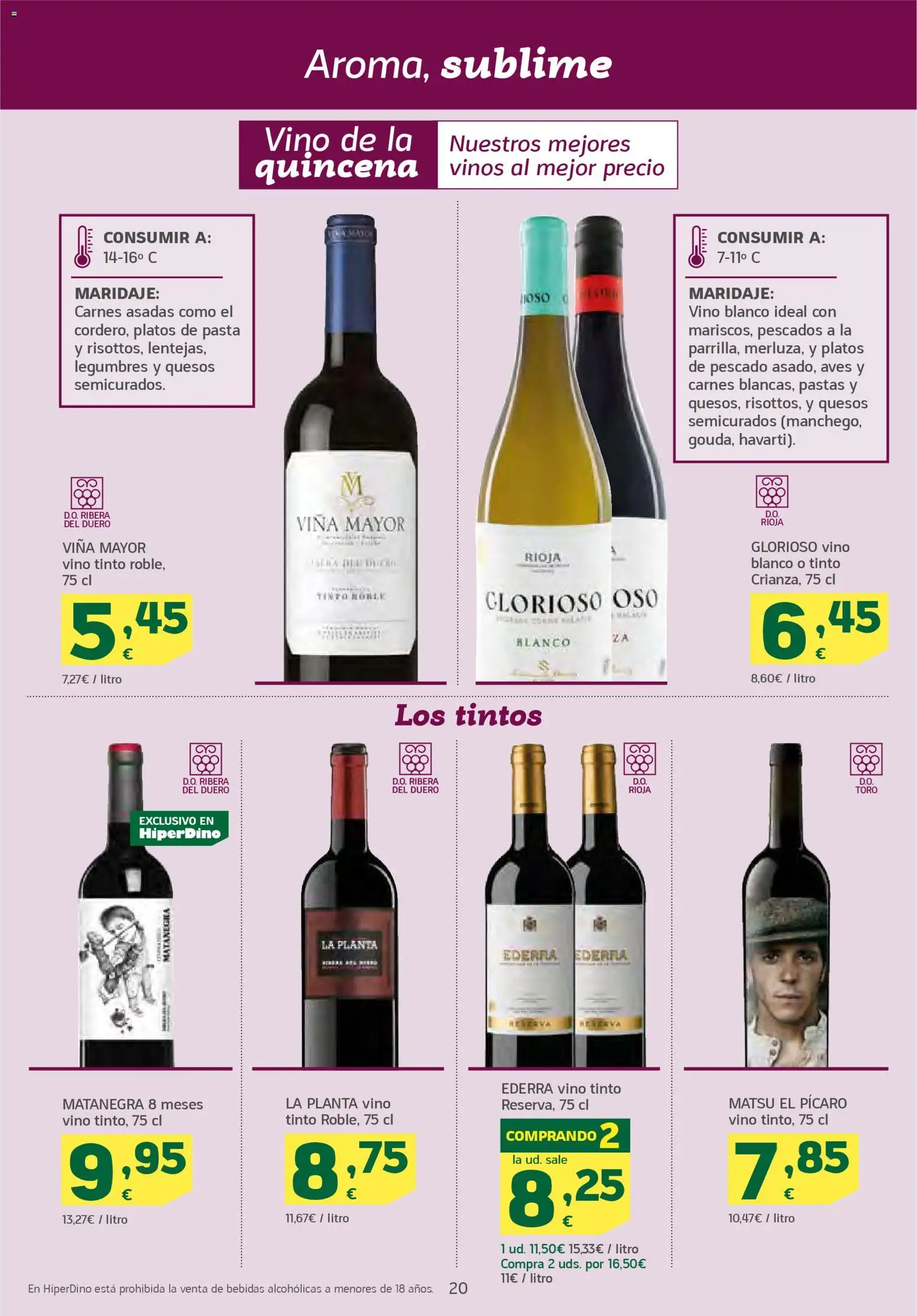 HiperDino folleto │ válido desde el 10.03.2026 | Página: 20 | Productos: Vino, Pescado, Pasta