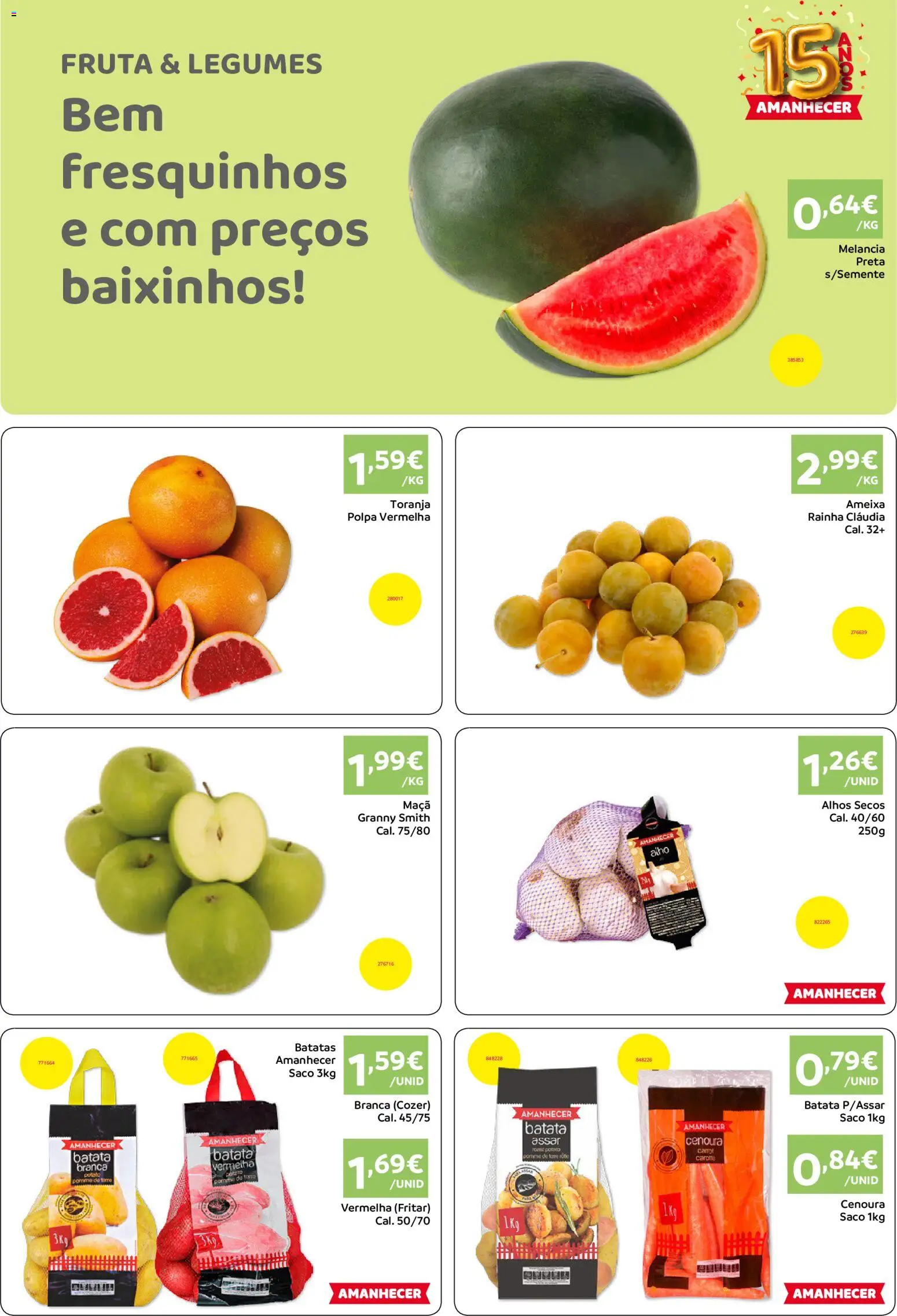 Amanhecer Folheto Madeira │ válido de 13/08/2026 | Página: 2 | Produtos: Batatas, Toranja, Melancia, Cenoura