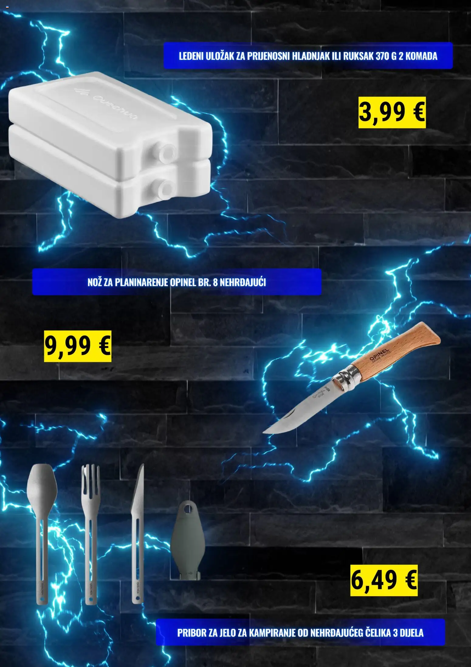 Decathlon katalog | vrijedi od 04.05.2026 | Stranica: 3 | Proizvodi: Nož, Ruksak, Pribor za jelo, Hladnjak