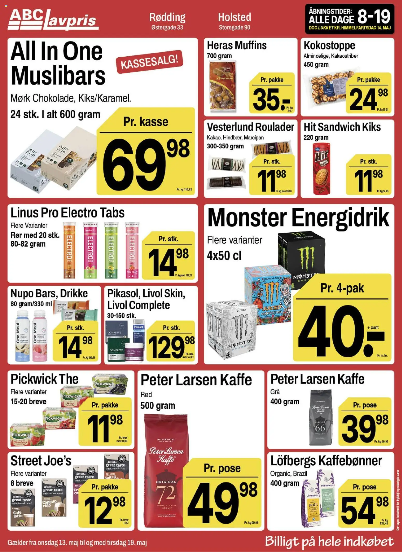 Abc Lavpris tilbudsavis – gyldig fra 13.05.2026 | Side: 9 | Produkter: Mango, Kaffe, Marcipan, Muffins