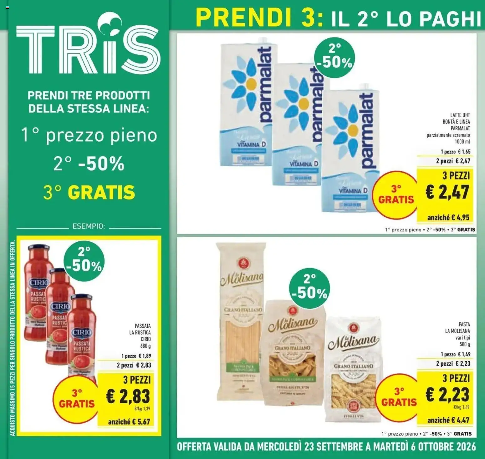 Volantino Conad dal 23/09/2026 > Anteprima | Pagina: 4 | Prodotti: La Molisana, Latte, Pasta