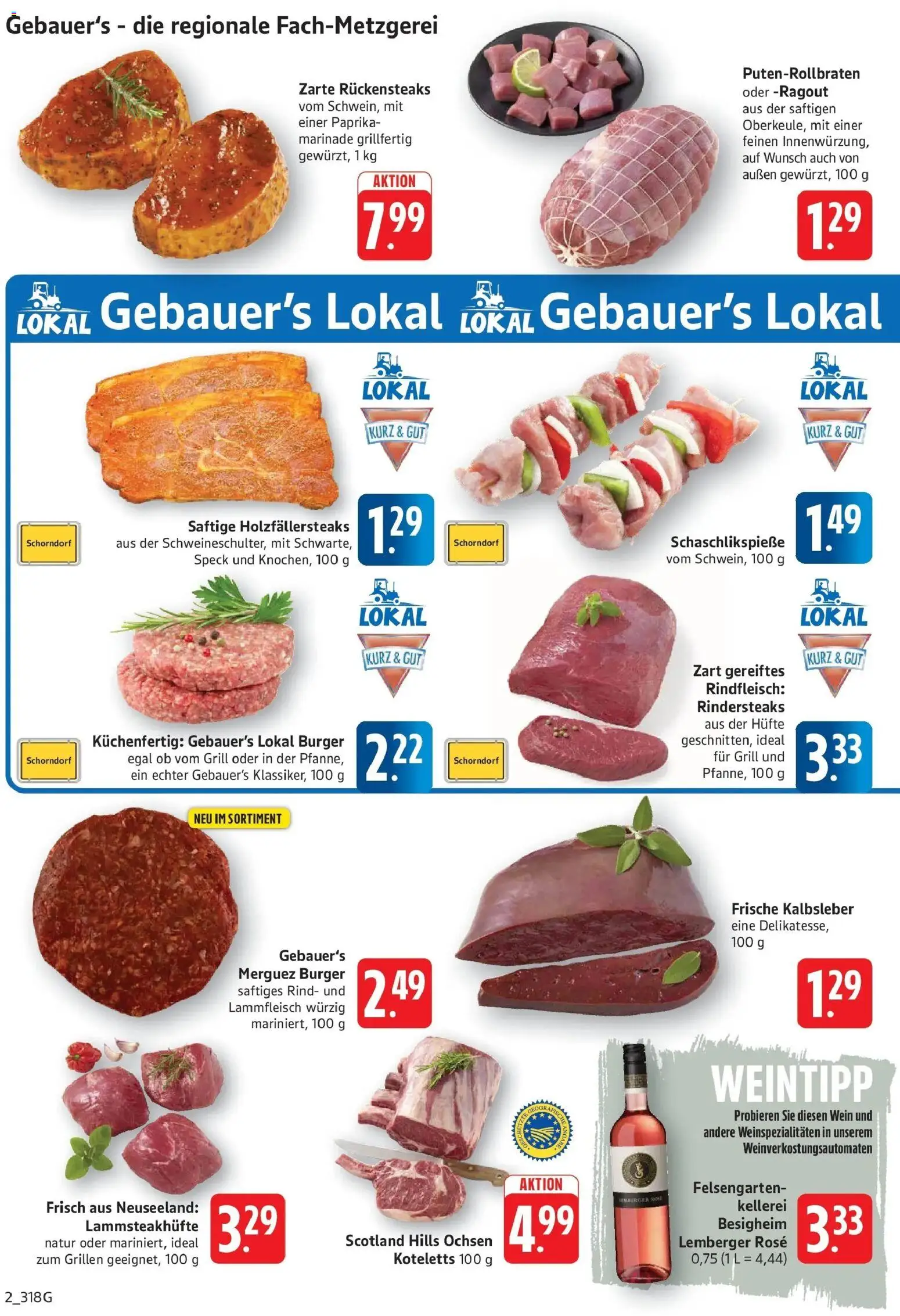 Edeka Prospekt Geislingen (ab 10.08.2026) » Angebote Online | Seite: 2 | Produkte: Burger, Kalbsleber, Wein, Rindfleisch