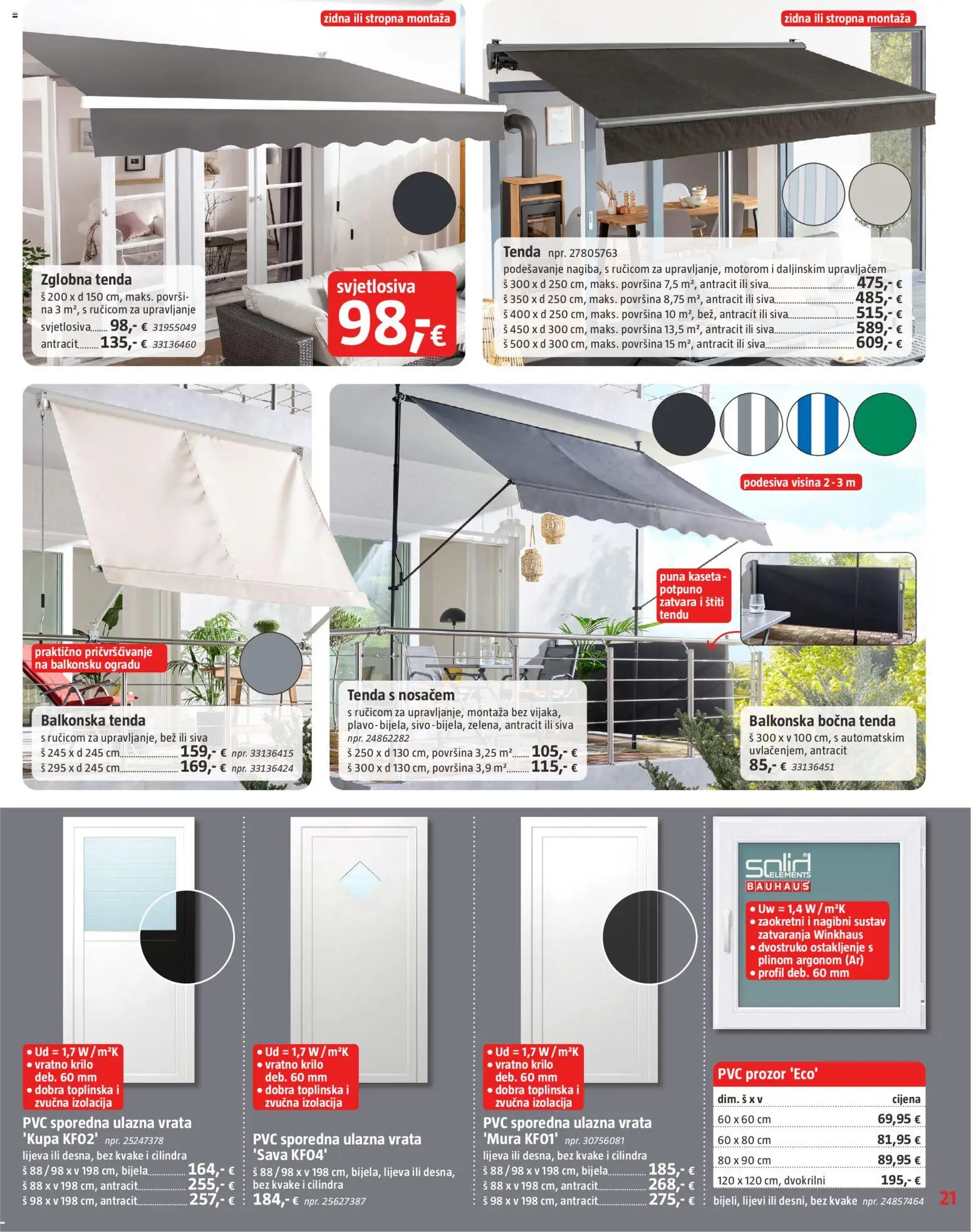 Bauhaus katalog | vrijedi od 20.05.2026 | Stranica: 21 | Proizvodi: Vrata, Pvc prozor, Tenda