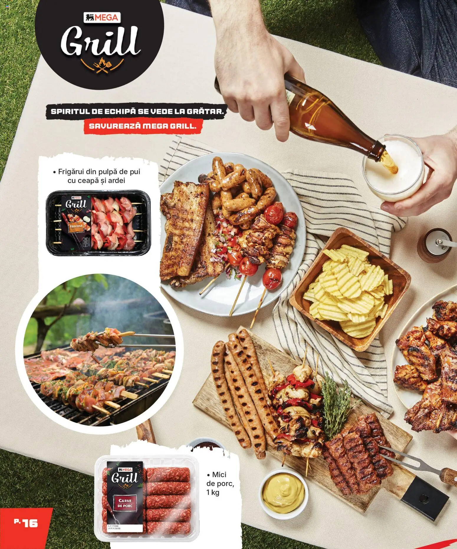 Noul catalog Mega Image – valabil de la 11.06.2026 | Pagină: 16 | Produse: Grill, Mici, Carne De Porc, Ceapă