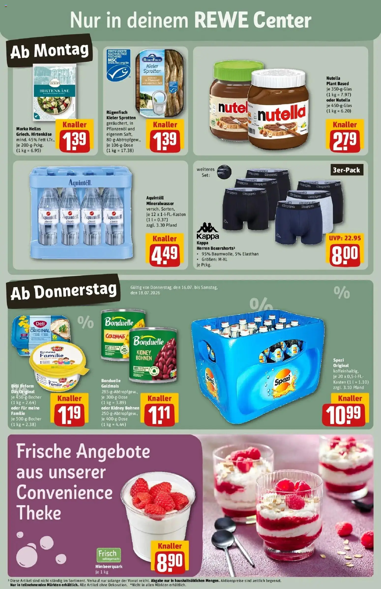Rewe Prospekt München – gültig ab 13.07.2026 | Seite: 3 | Produkte: Quark, Theke, Nutella, Deli reform