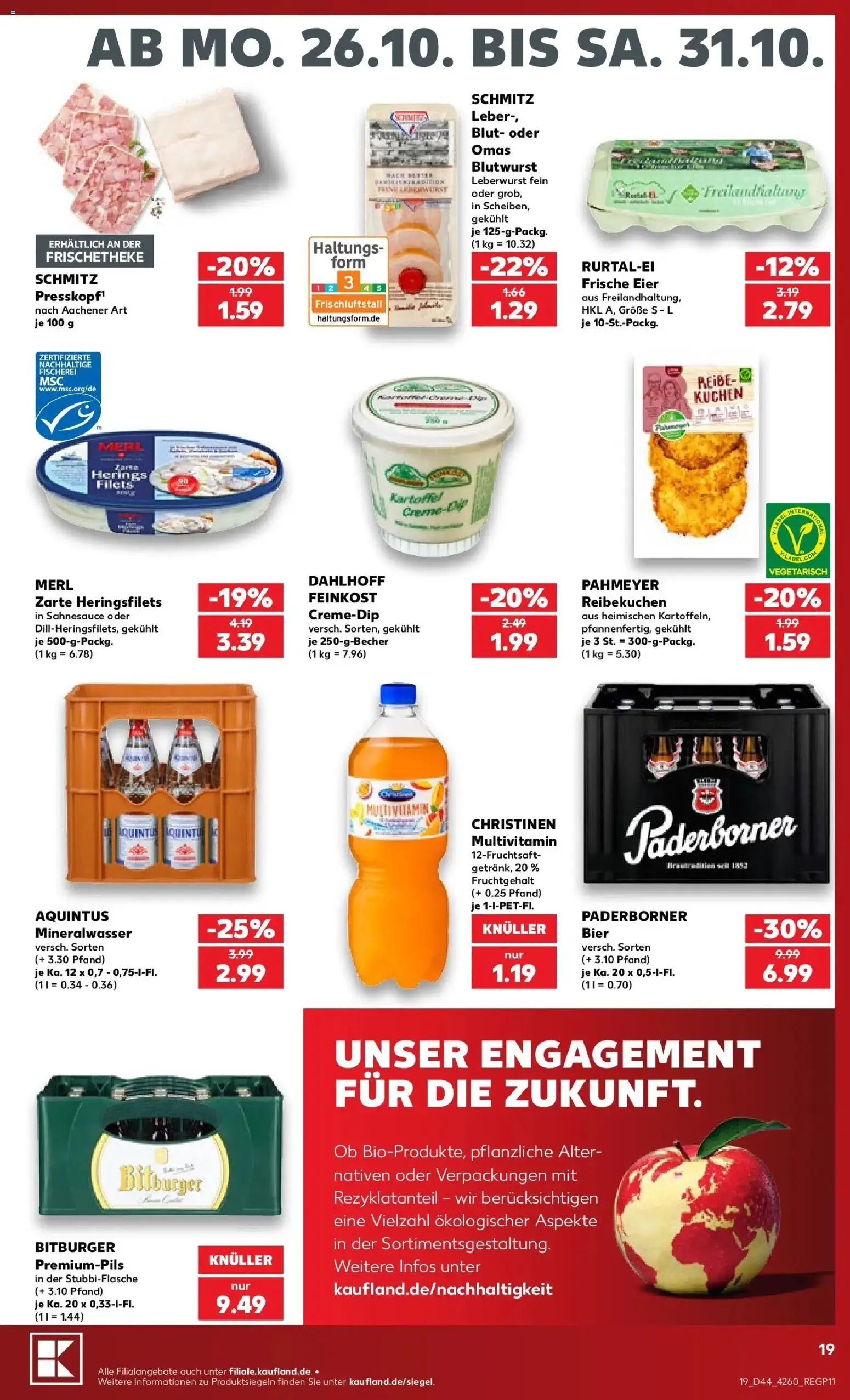 Prospekt Kaufland ab 26.10.2026 » Angebote Online zum Blättern | Seite: 23 | Produkte: Bitburger, Eier, Bier, Mineralwasser