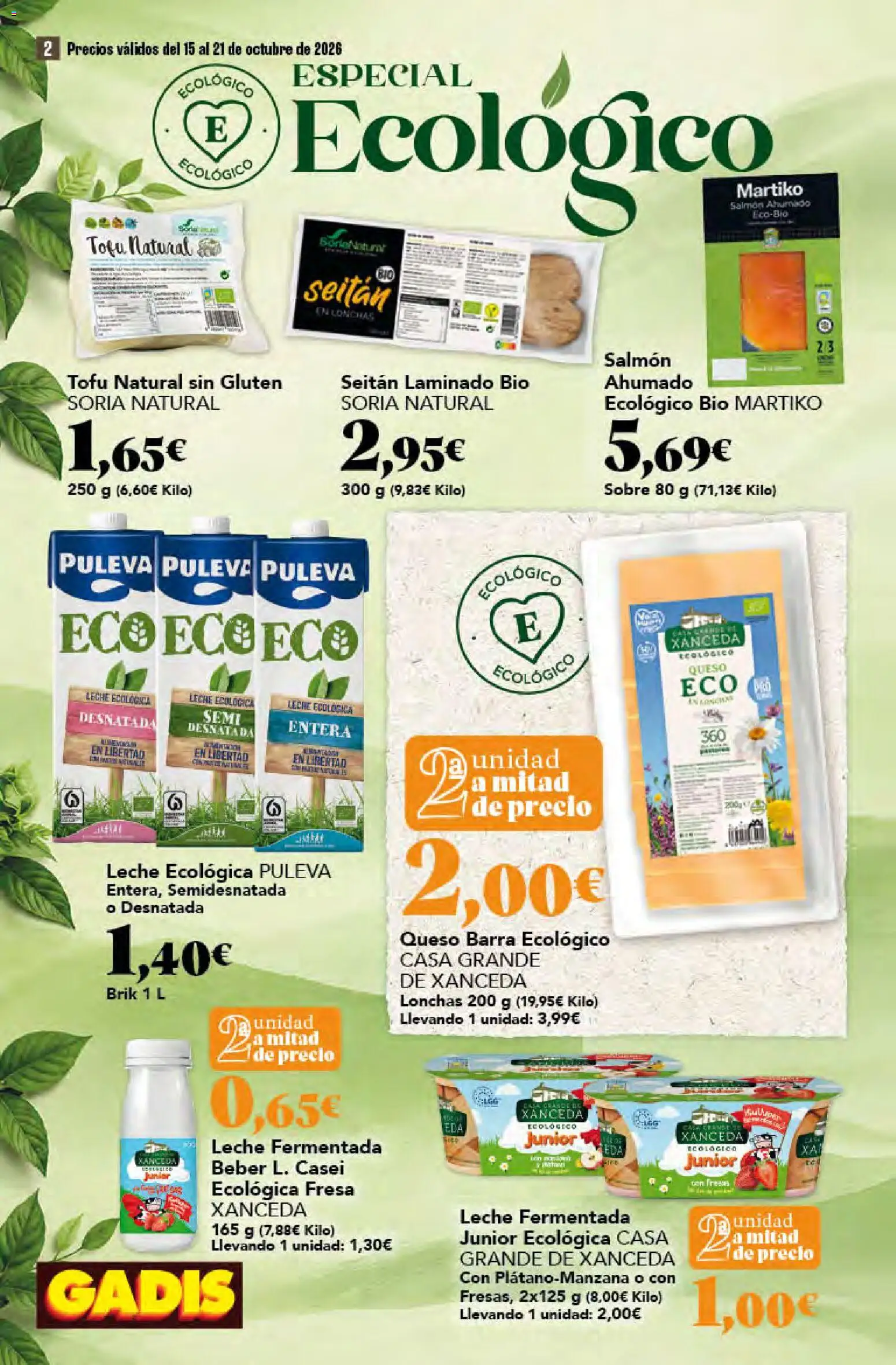 Gadis - folleto │ válido desde el 15/10/2026 | Página: 2 | Productos: Tofu, Leche, Queso, Salmón ahumado