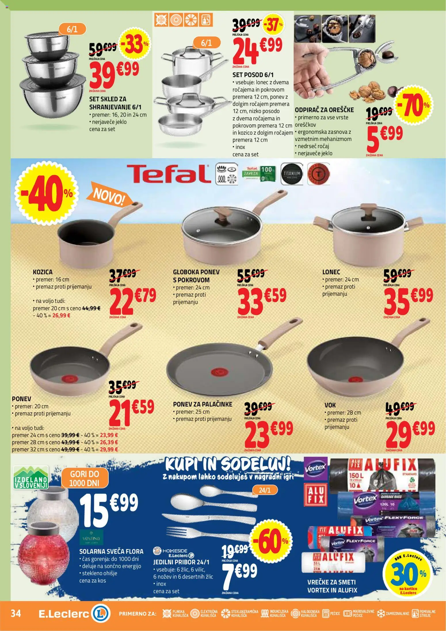 Novi E.leclerc katalog ponudbe – veljaven od 02.09.2026 | Stran: 34 | Izdelki: Pribor, Sveča, Kos, Palačinke