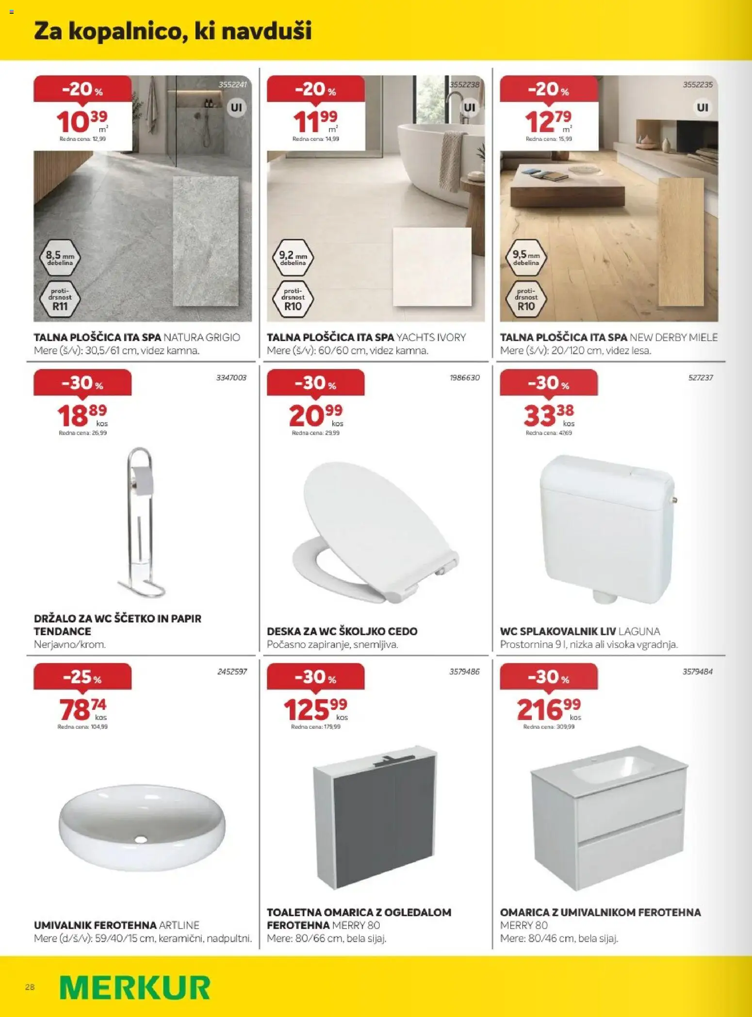 Novi Merkur katalog ponudbe – veljaven od 07.10.2026 | Stran: 28 | Izdelki: Umivalnik, Omarica