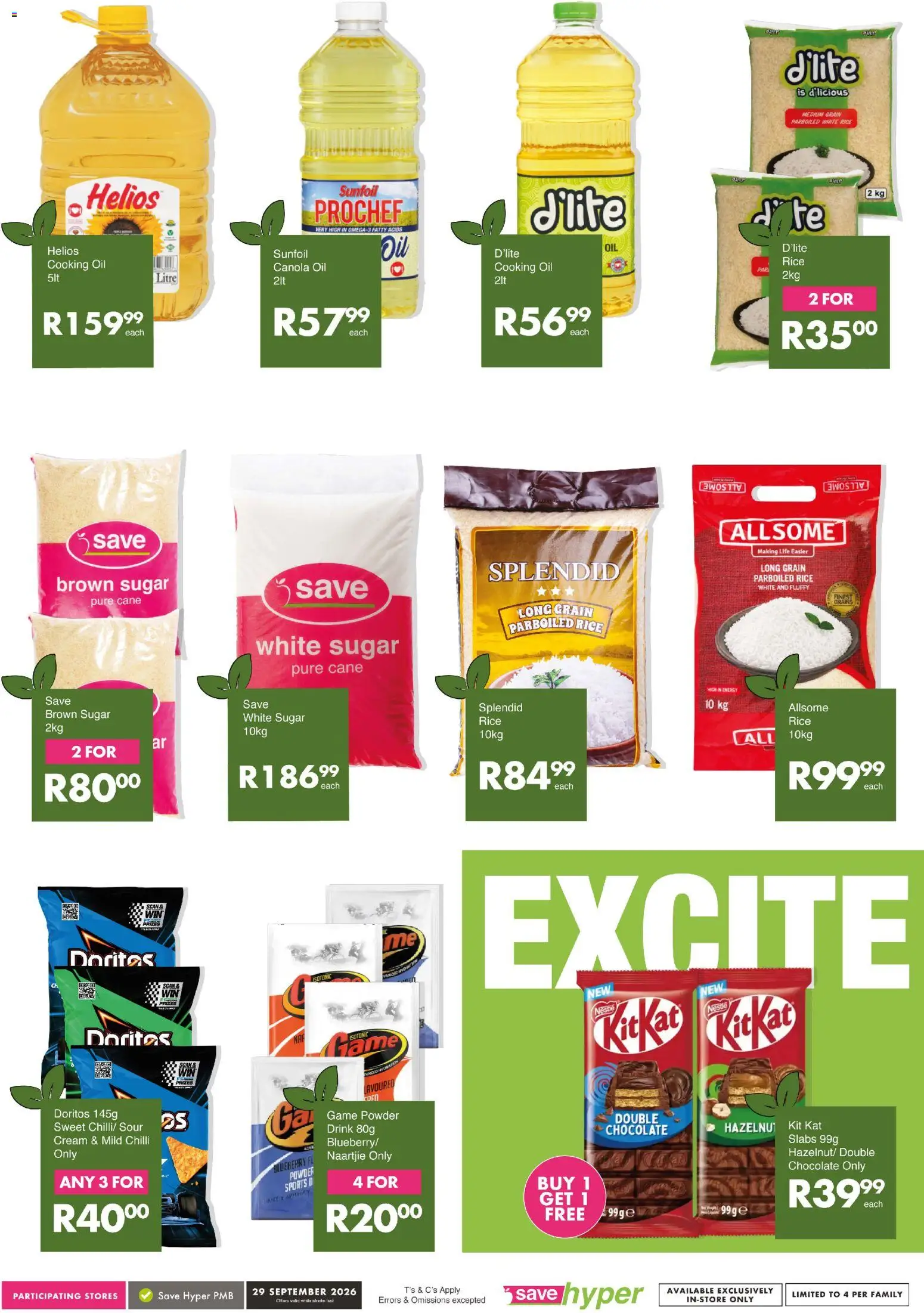 New Save catalogue – valid from 29/09/2026 | Page: 13 | Products: Chocolate, Rice, Cream, Sugar
