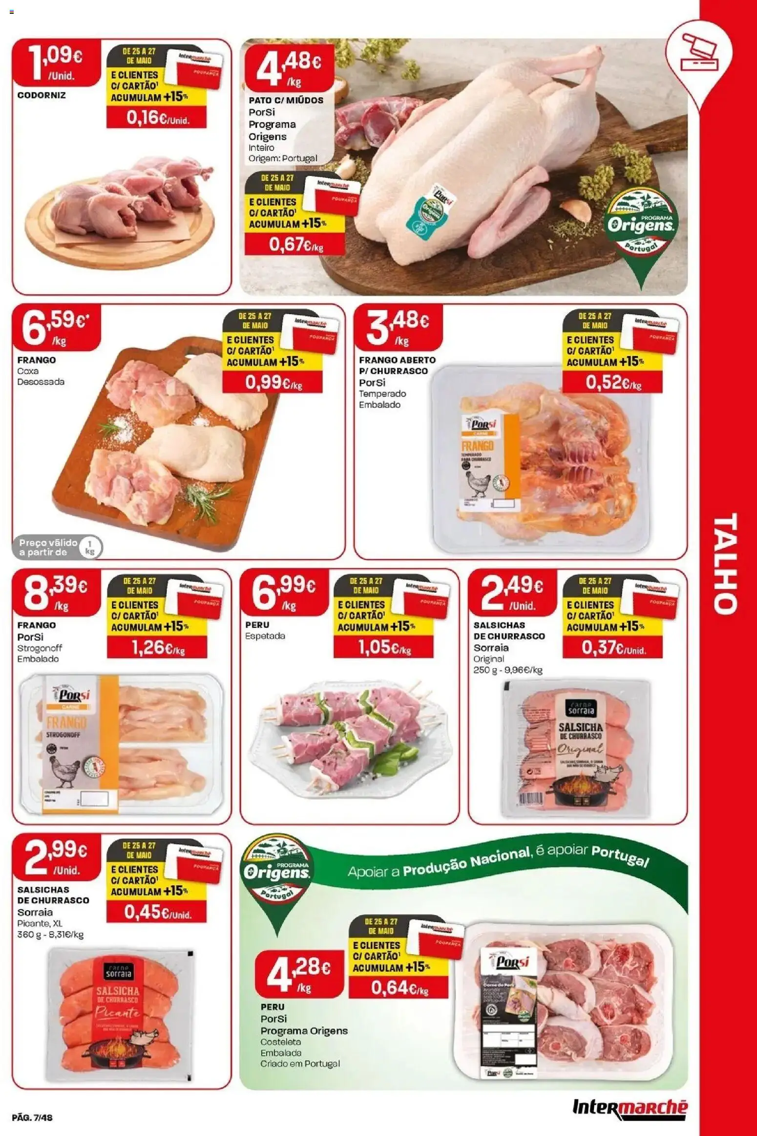 Intermarché - Isto é que são preços BAIXOS! │ válido de 21.05.2026 | Página: 7 | Produtos: Frango, Peru, Salsicha, Carne