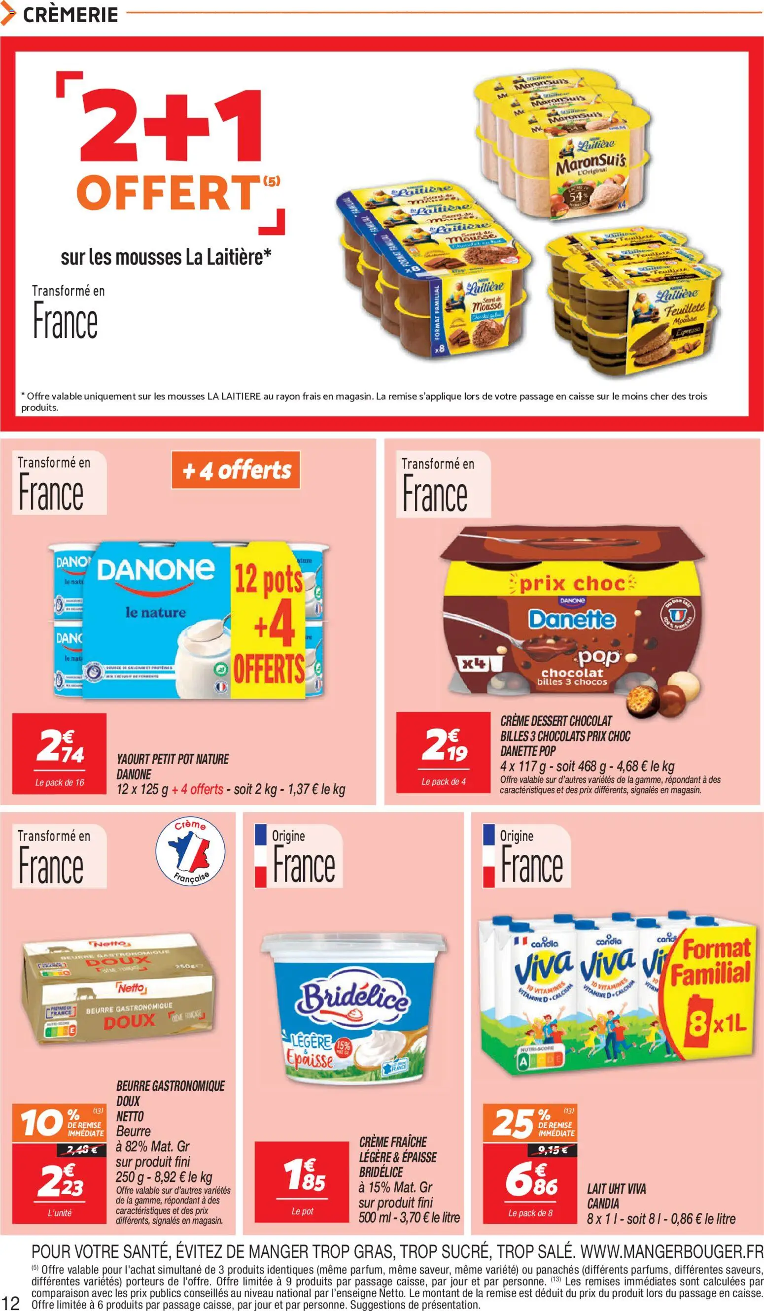 {H1} | Page: 12 | Produits: Mousse, Lait, Chocolat, Crème fraiche