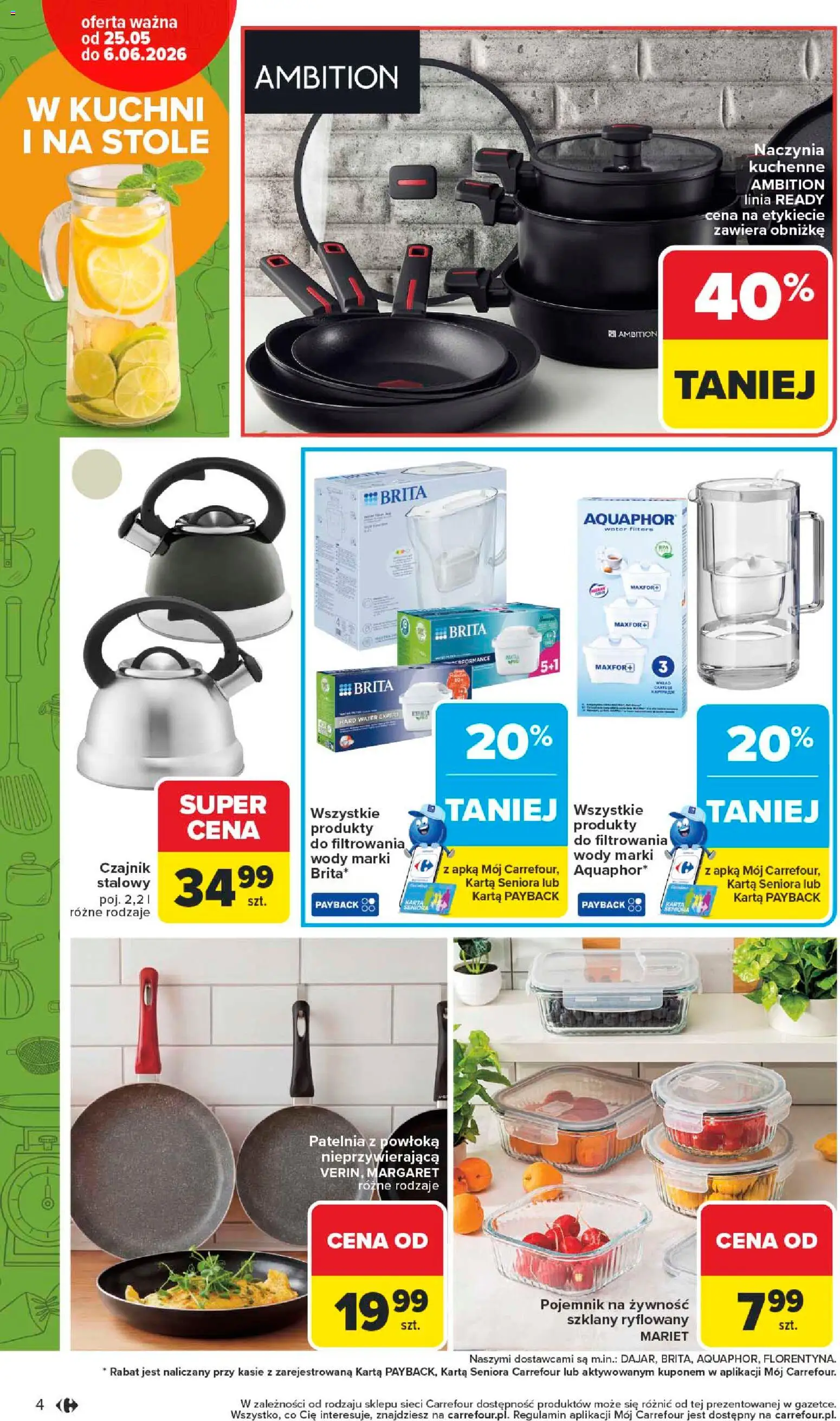 Carrefour gazetka - Łap super okazje od 25.05.2026 | Strona: 4 | Produkty: Karta, Czajnik, Patelnia