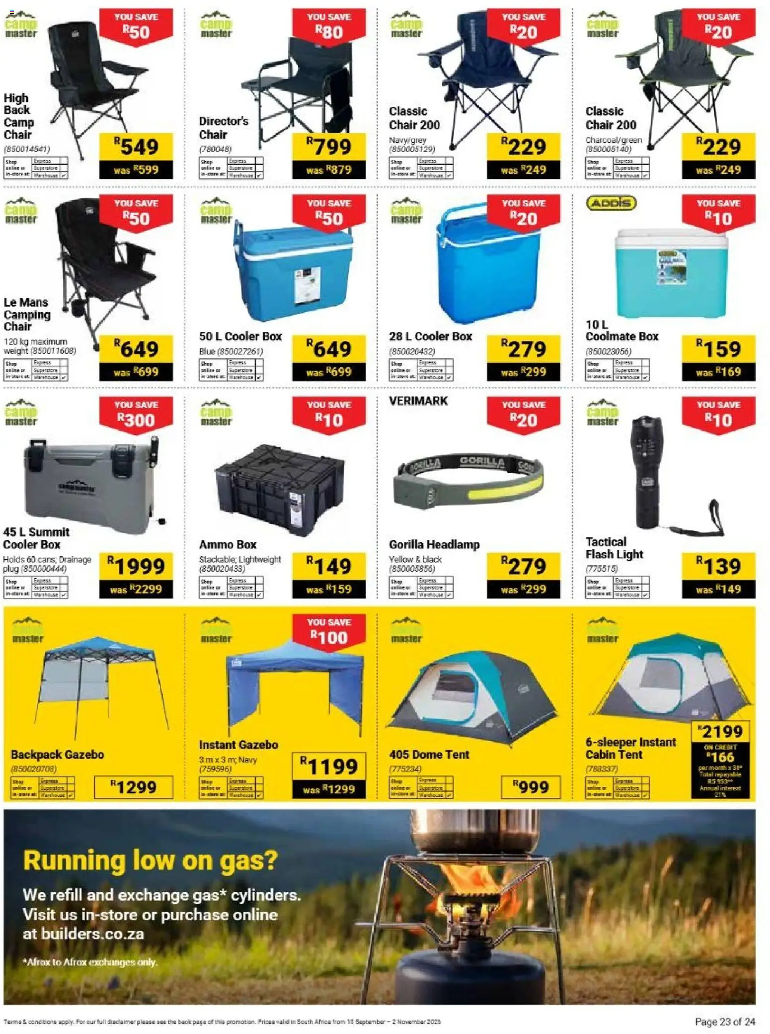 New Builders catalogue – valid from 15/09/2026 | Page: 23 | Products: Chair, Box, Cooler, Light