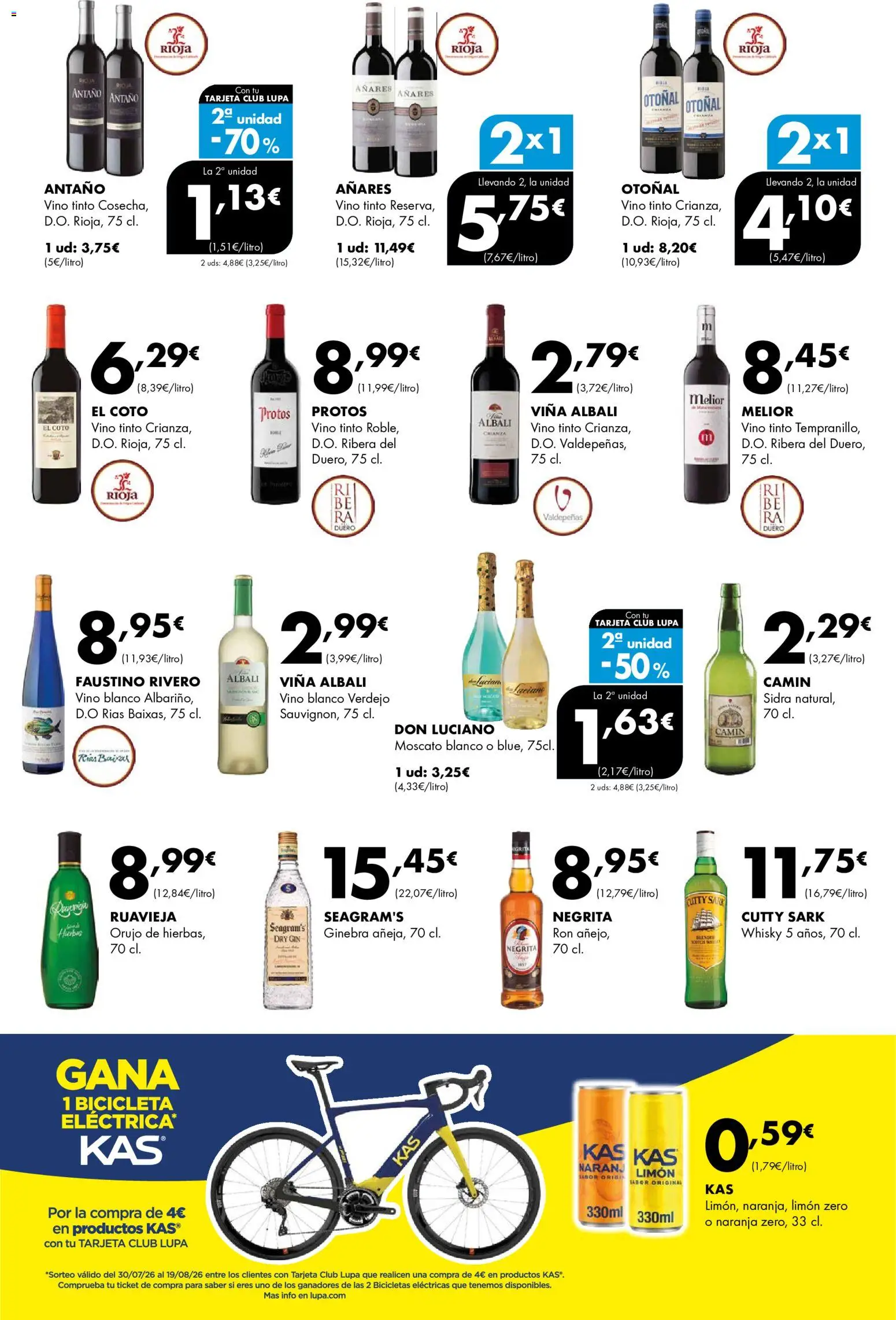 Lupa Supermercados folleto │ válido desde el 30/07/2026 | Página: 11 | Productos: Ron, Vino, Ginebra, Whisky