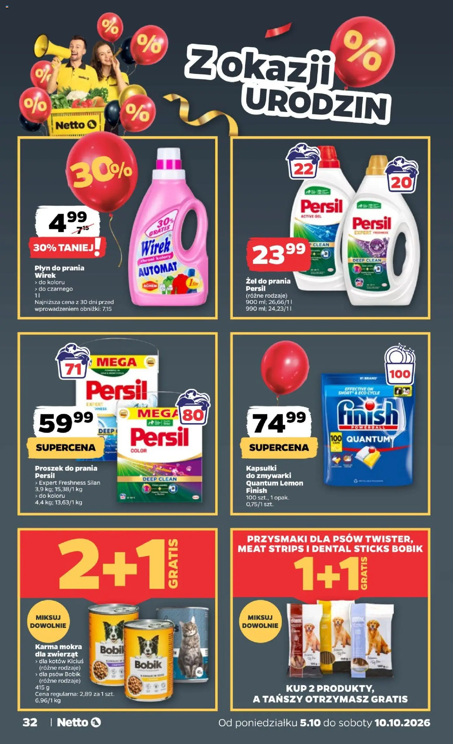 Netto gazetka od poniedziałku od 05.10.2026 | Strona: 32 | Produkty: Persil, Persil proszek, Żel do prania persil, Detergent