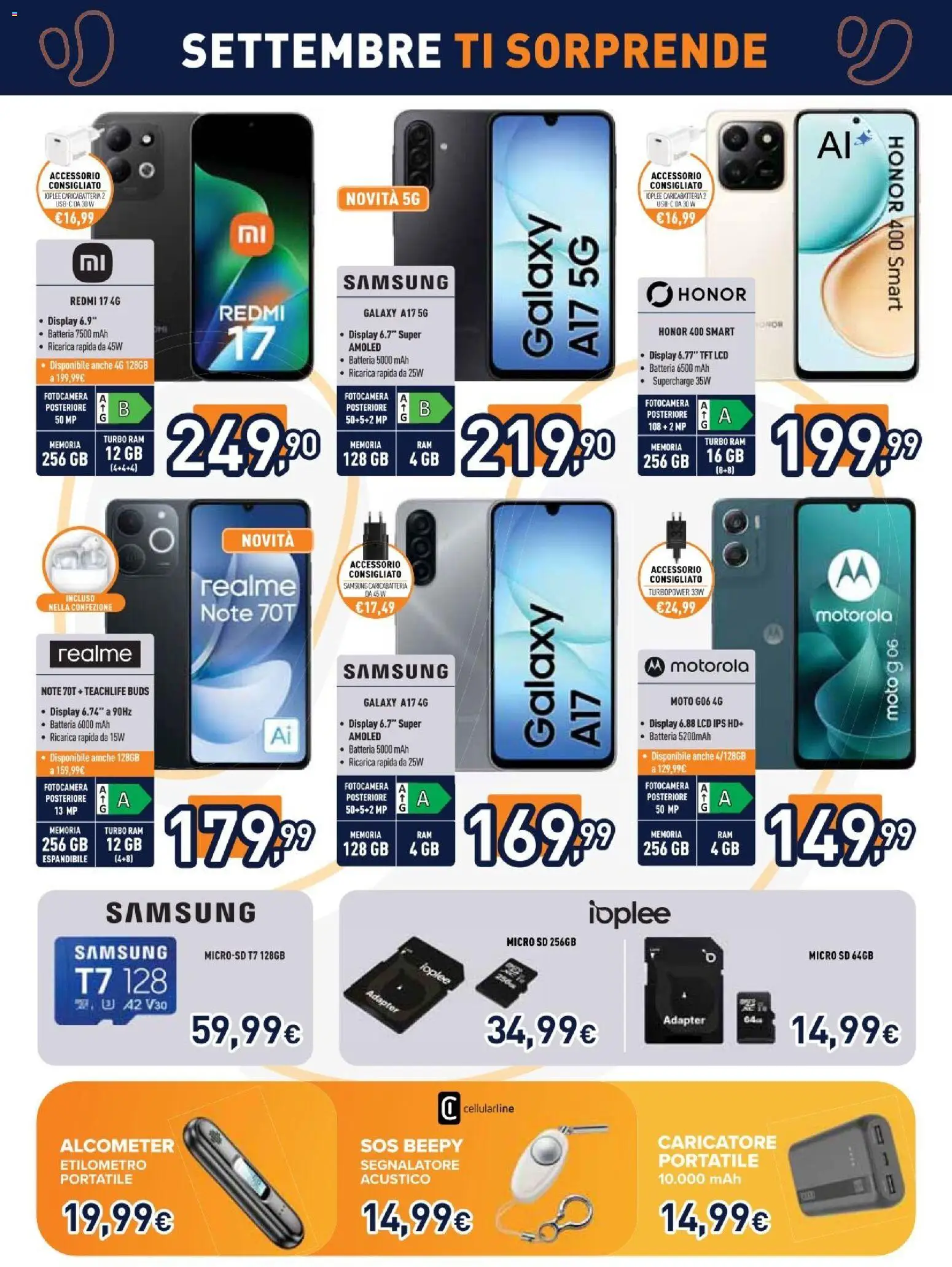 Volantino Unieuro del 07/09/2026 | Pagina: 21 | Prodotti: Fotocamera, Batteria, Samsung