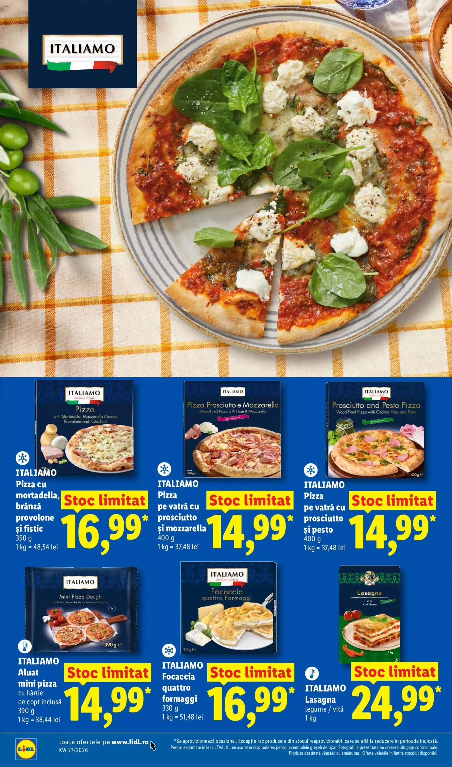 Noul catalog Lidl – valabil de la 29.06.2026 | Pagină: 32 | Produse: Aluat, Brânză, Pizza, Legume