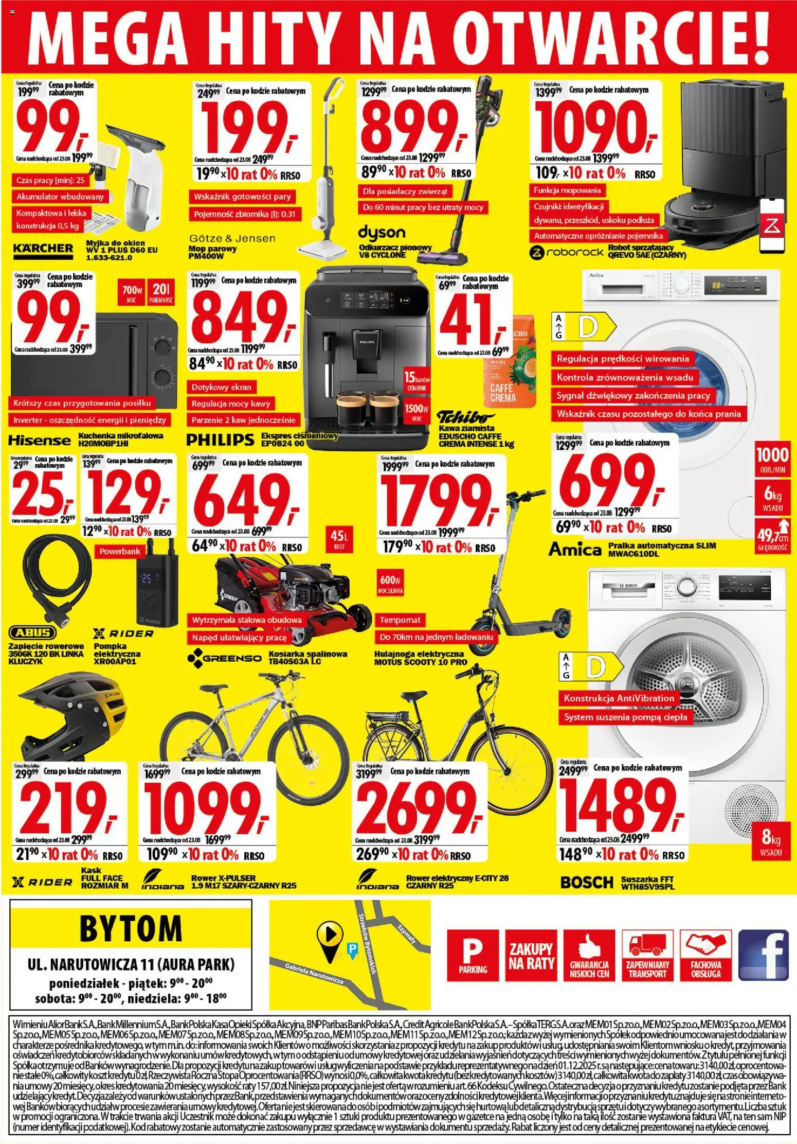 Mediaexpert promocje - Wielkie otwarcie Bytom od 13.08.2026 | Strona: 8 | Produkty: Pralka, Robot, Kosiarka spalinowa, Kawa