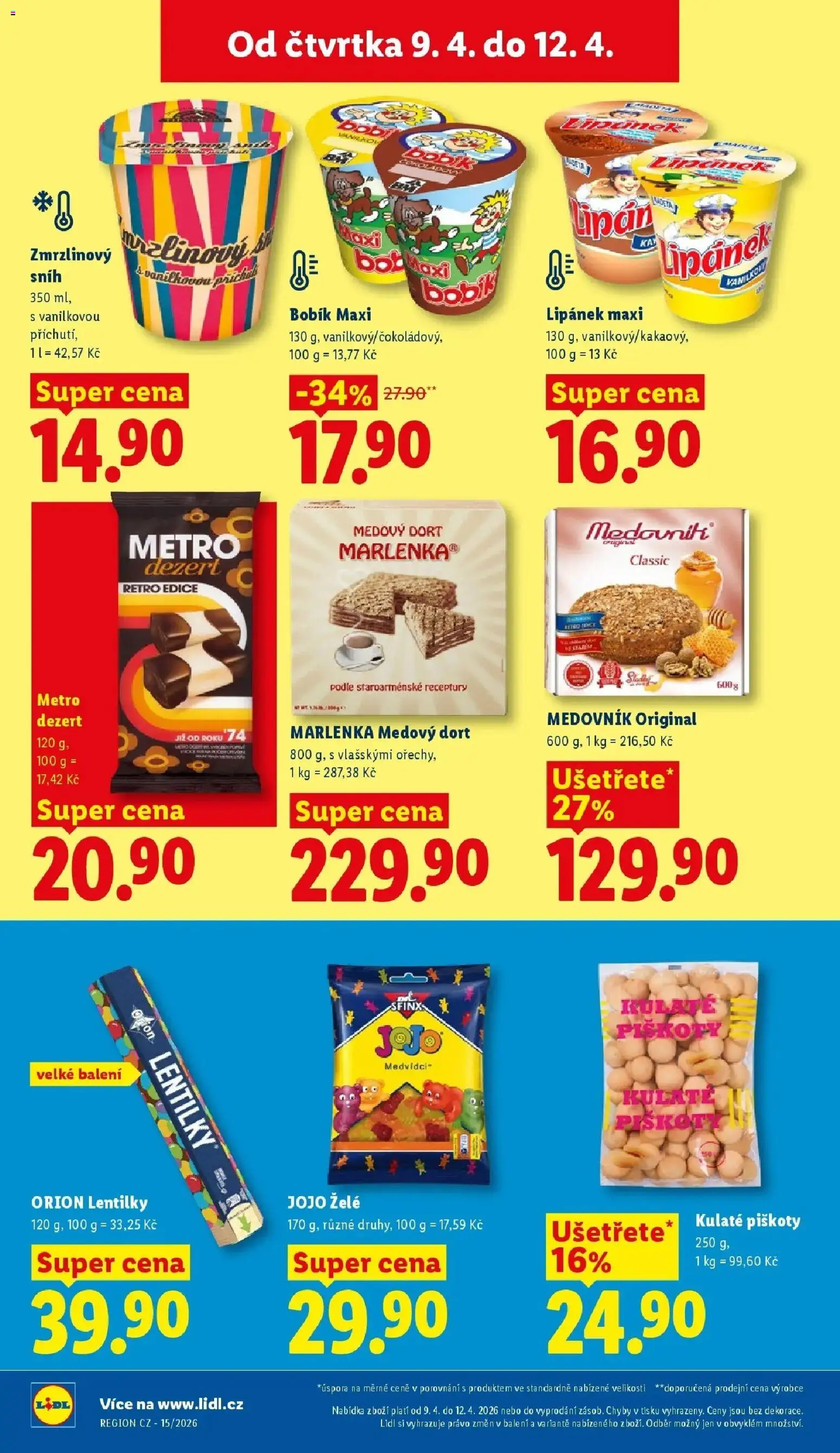 Lidl aktuální leták od 09.04.2026 | Strana: 14 | Produkty: Jojo, Ořechy, Medovník, Lentilky