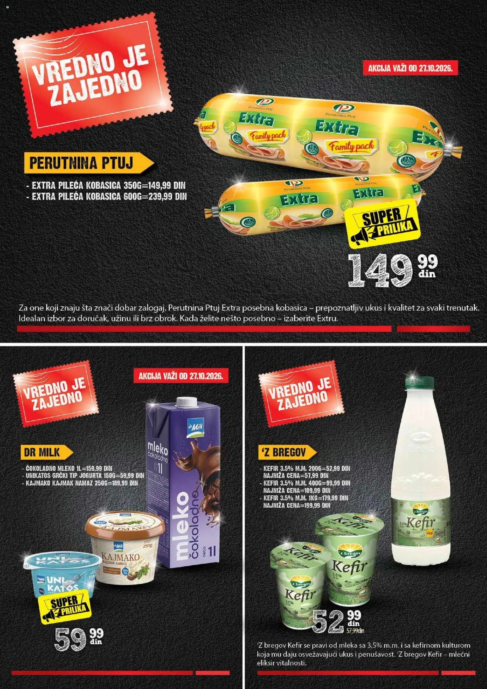 Roda katalog - važi od 26.10.2026 | Strana: 5 | Proizvode: Čokoladno mleko, Kefir, Mleko, Perutnina Ptuj